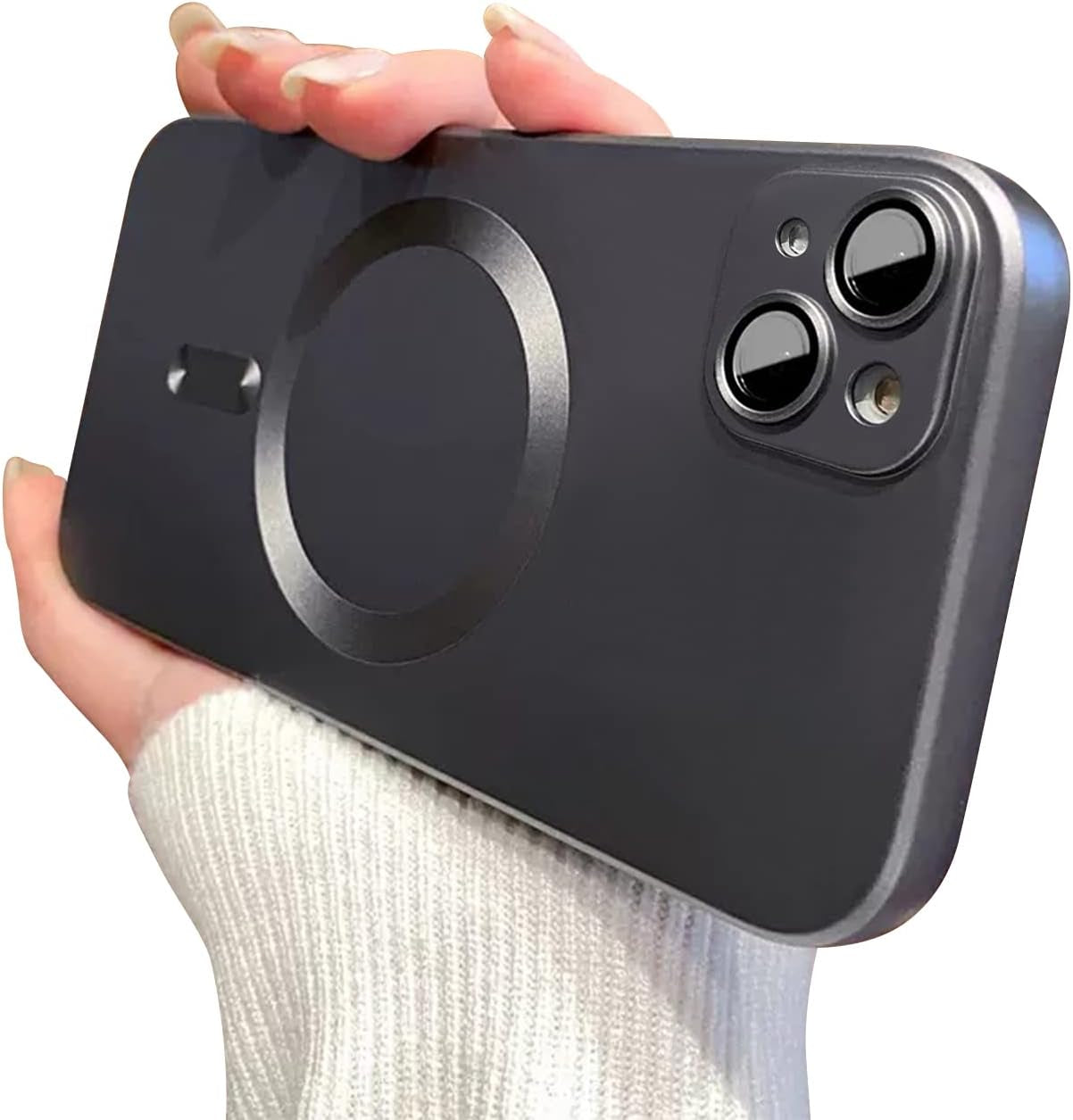 Fycyko Phone Case for Iphone 14 Pro Max Magnetic Case [Adaptation with Magsafe] Slim Cute Luxury Soft Silicone Design for Iphone 14 Pro Max 6.7'' with Camera Protector-Black  Fycyko   