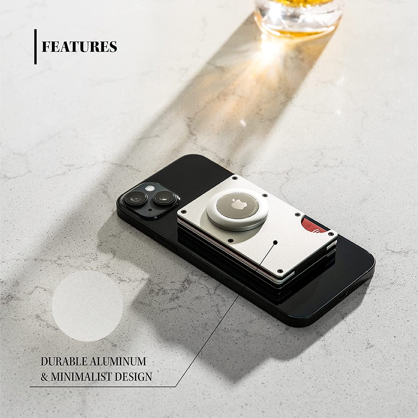 Magsafe Wallet with Airtag Holder, Ultra Strong Magnet - Aluminum RFID Blocking Mini Wallet Holds up to 12 Cards | Compatible with All Iphone 14, 13 and 12 Pro/Pro Max/Mini Models  e+count   