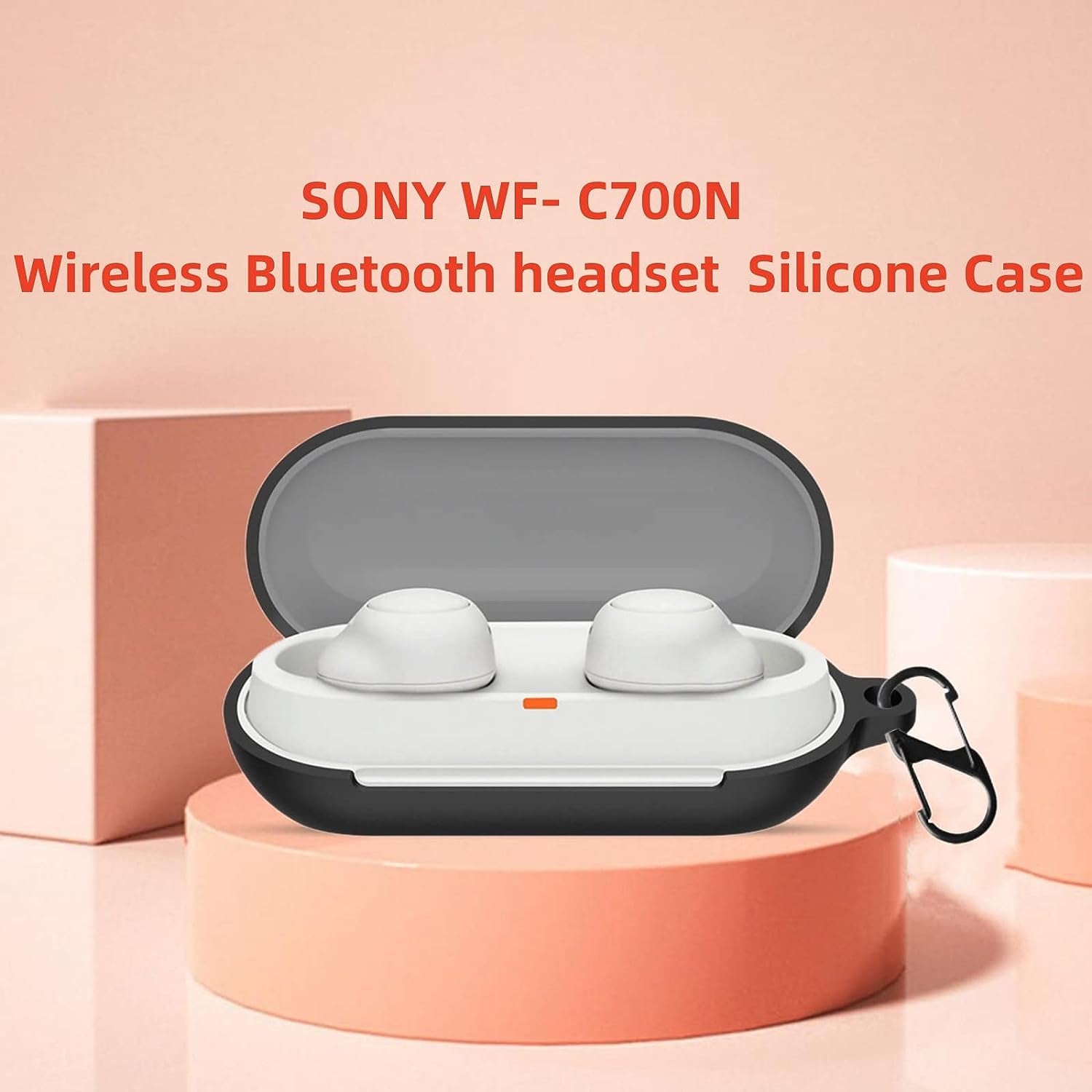 3PCS Case Cover for Sony WF-C700N Wireless In-Ear Headphones Silicone Case, Shockproof, Anti-Fall, Waterproof, Protective Cover for Sony WF 700N Earbuds Case Cover with Keychain (Black+Blue+Red)  XLDK   