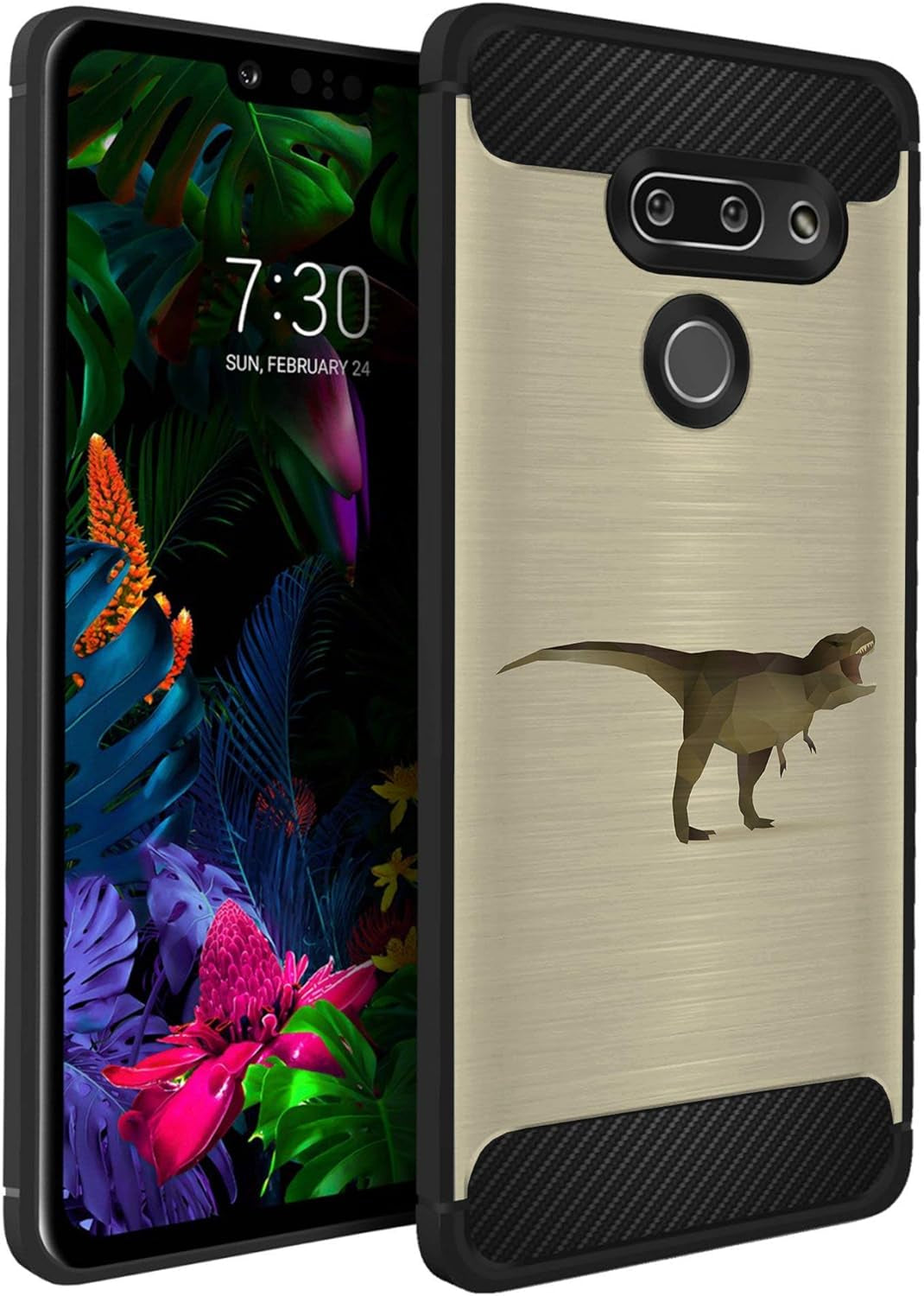 Casesondeck Case Compatible with LG G8 Thinq/Lg G8 -Flexible and Durable Shock Absorption with Carbon Fiber Accents and Designs (Deer Skull)  CasesonDeck T-Rex  