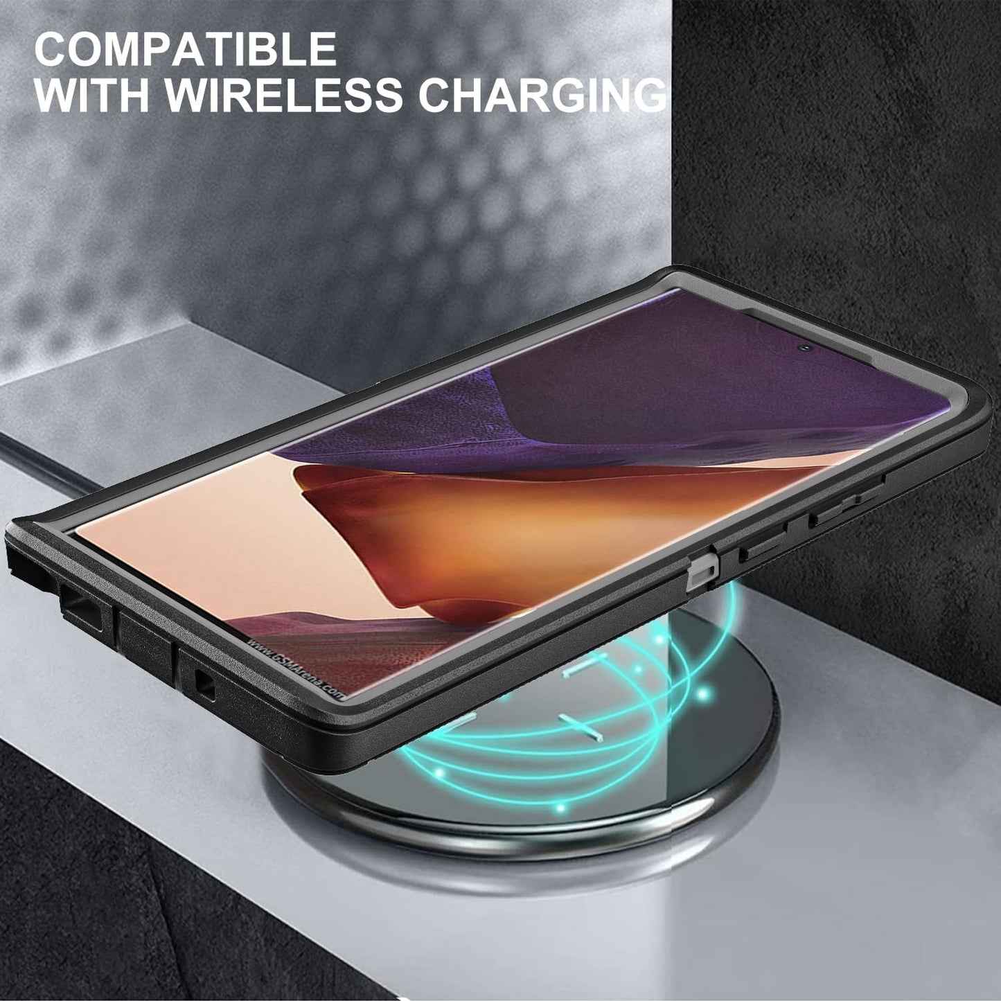 YKHJKLEC for Samsung Galaxy Note 20 Ultra Case, with 2Pcs [Self Healing Flexible TPU Screen Protector & Camera Lens Protector] 3 in 1 Heavy Duty Case for Galaxy Note 20 Ultra 5G (Black/Grey)  YKHJKLEC   