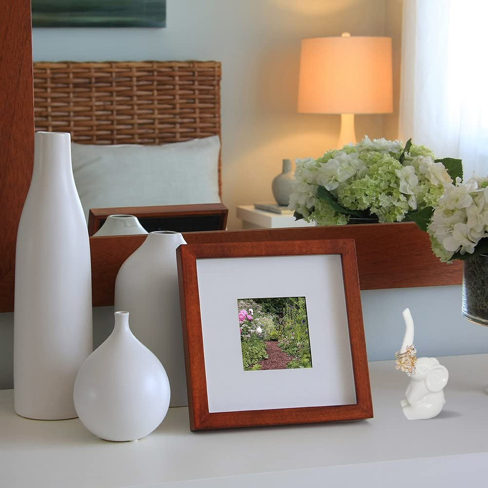 HOME SMILE Elephant Ring Holder for Jewelry,Engagement Wedding Ring Display Holder Stand Trinket Trays (Litltle White)  Trinket Trays   