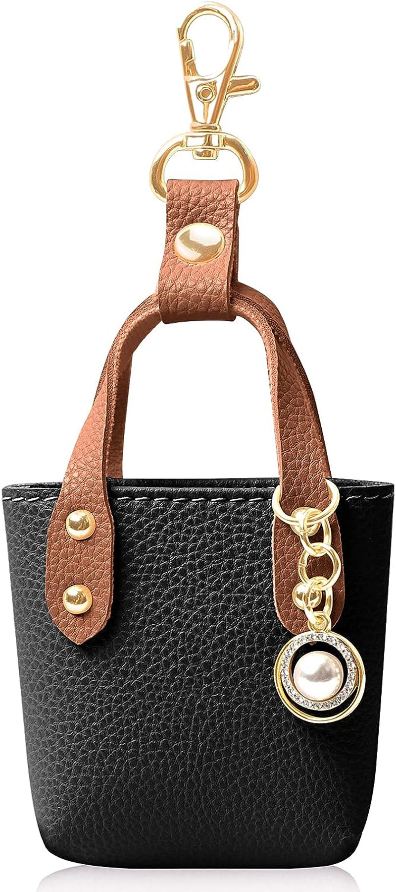 FYY Designed for Airpods Pro Case, [Tote Bag Design] Premium PU Leather Cute Protective Shockproof Bag Cover with Buckles Rhinestones Compatiable with Wireless Charging for Girls Teens Women Pink  GUANGZHOU WENYI COMMUNICATION EQIPMENT CO.,LTD A-Black AirPods Pro 