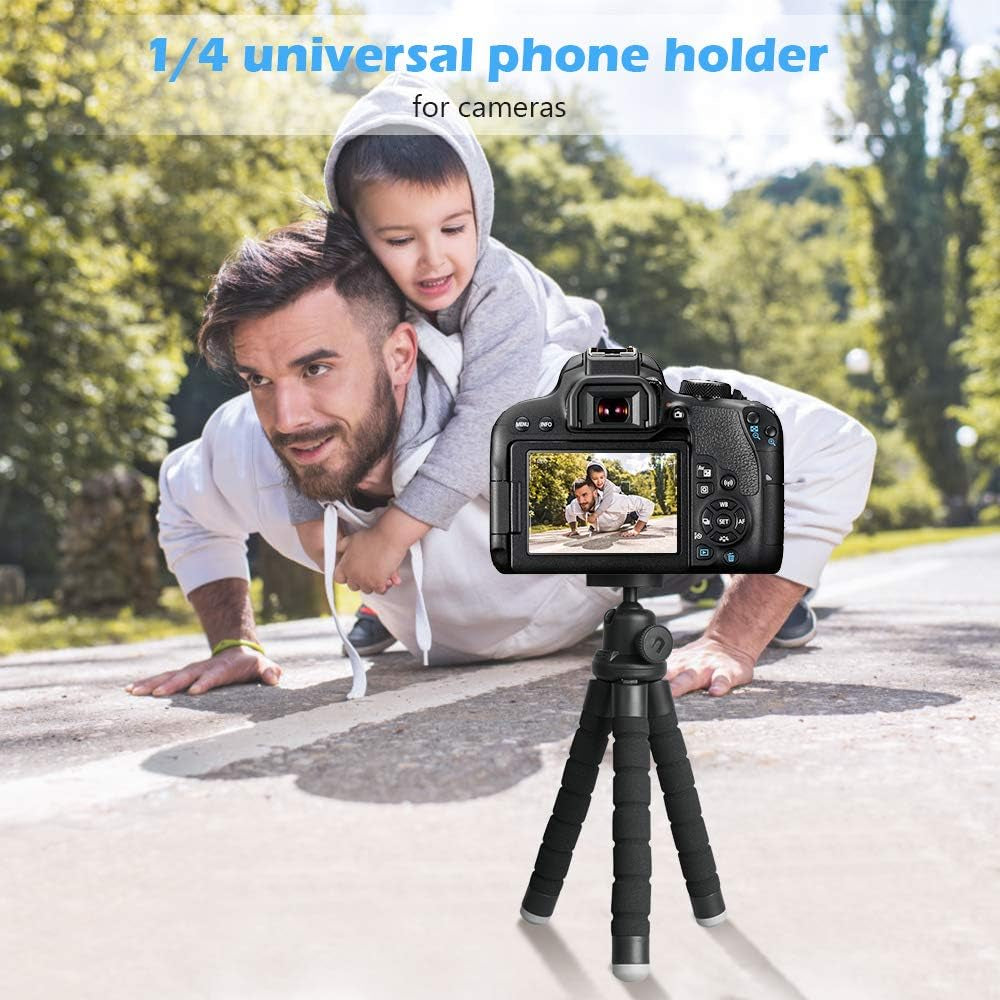 Ubeesize 12’’ Ring Light with Tripod & Phone Tripod, Portable and Flexible Tripod with Wireless Remote and Universal Clip, Cell Phone Tripod Stand for Video Recording (Black)  UBeesize   