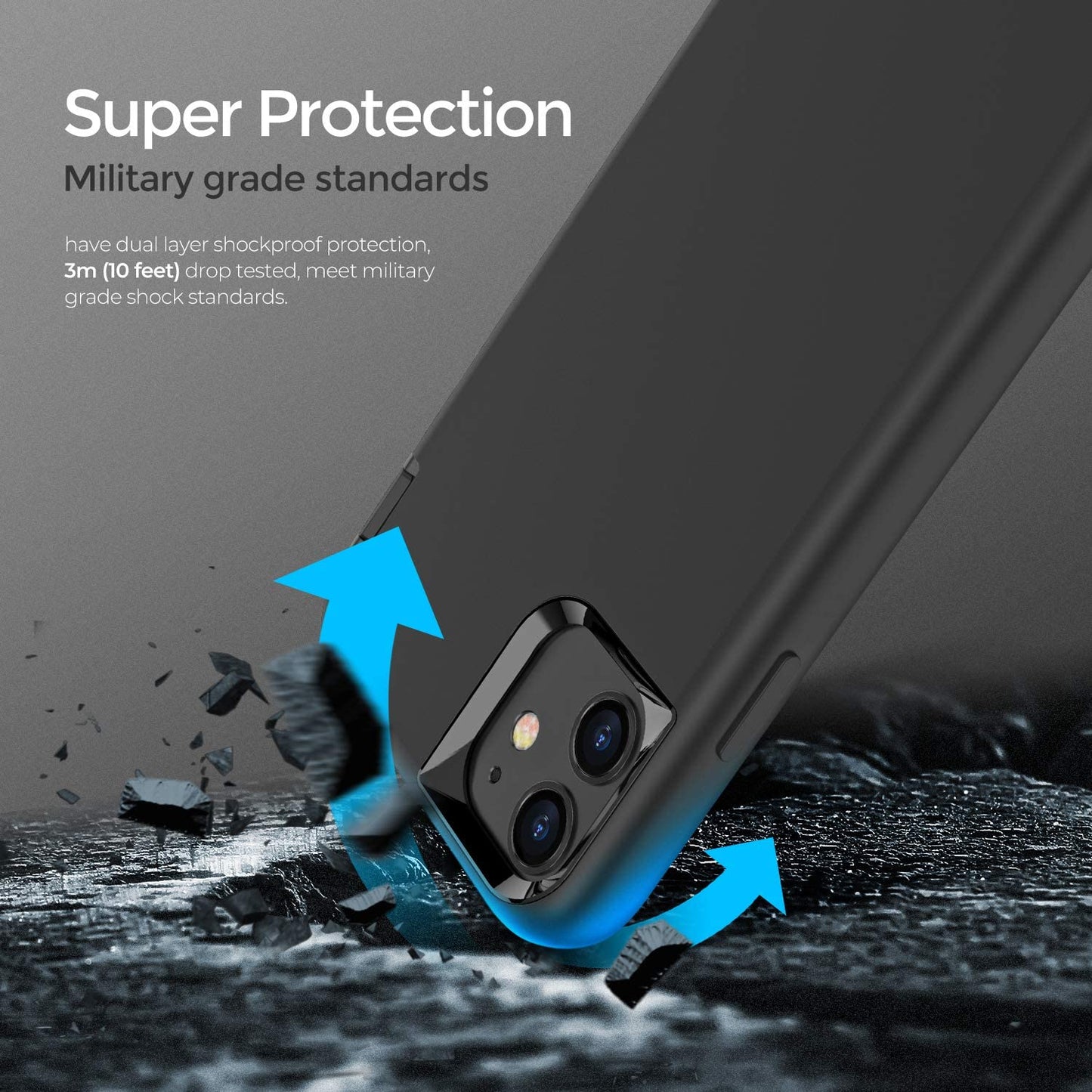 Oribox for Iphone 13 Case Black, [10 FT Military Grade Drop Protection], Soft-Touch Finish of the Liquid Silicone Exterior Feels, Heavy Duty Shockproof Anti-Fall Case for Iphone 13,6.1 Inch, Black  ORIbox   