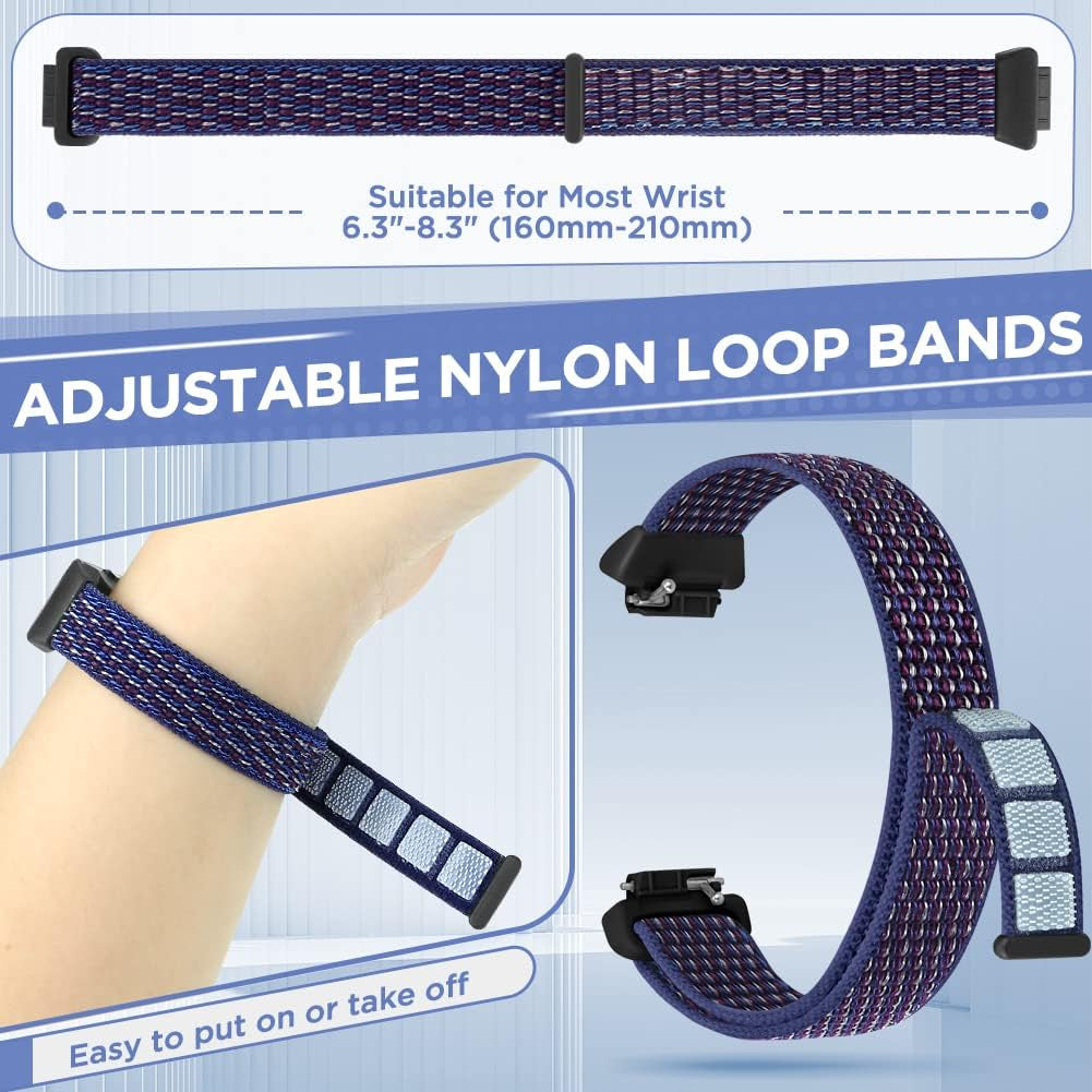 WNIPH Nylon Loop Watch Bands Compatible for Fitbit Inspire 2/ Inspire/ Inspire HR/ Ace 2/ Ace 3 Bands, Soft Adjustable Sport Loop Wristband Replacement Breathable Nylon Straps for Men Women Kids  WNIPH   