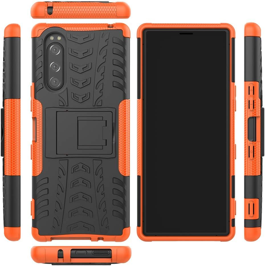 Jielangxin Keji Case for Sony Xperia 5 Case Cover,Case for Sony Xperia 5 J8210 J8270 J9210 Case Shockproof Mobile Phone Case Stand Blue  Jielangxin Keji Orange  
