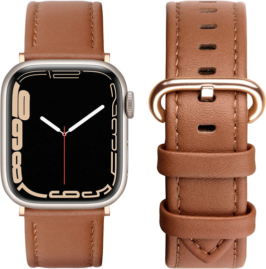 SWEES Leather Bands Compatible with Apple Watch Bands 41Mm 40Mm 38Mm Women Men, Genuine Leather Bands Replacement Strap for Apple Iwatch SE2 SE Series 8 7 6 5 4 3 2 1,Sports & Edition  SWEES   