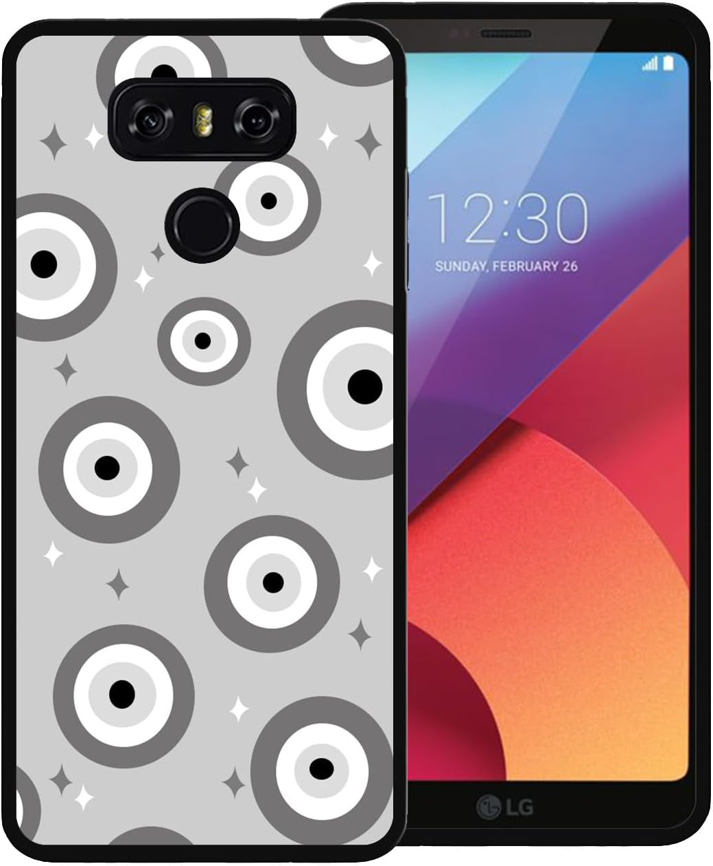 Zaztify Phone Case for LG G6/G6 Plus, Orange Evil Eye Turkish Demon Eyes Ojo Turco Naranja Cute Shockproof Protective Anti-Slip Thin Soft Cover Shell  zaztify Black Eye  