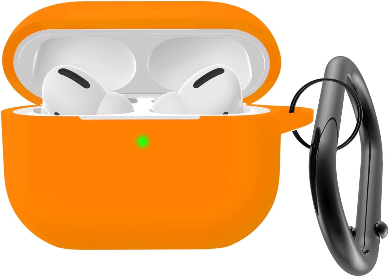 AGAOSH for Airpods Pro 2Nd Generation Case Cover with Keychain,Soft Silicone Skin Cover Protective Case for New Apple Airpods Pro Gen 2 Case 2022 Charging Case for Women Men Girl [Front LED Visible]  AGAOSH Bright Orange  
