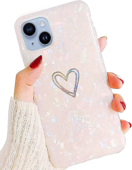 J.West Compatible with Iphone 14 plus Phone Case 6.7",Luxury Bling Soft Cover for Women Girl Cute Laser Glitter Love-Heart Plating Clear Back Cover Protection Bumper Silicone Shockproof Phone Case  J.west   