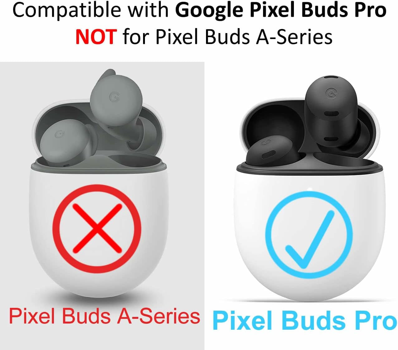 A-Focus Pixel Buds Pro Case Ear Tips Kit, Silicone Soft Protective Cover 3 Pairs Replacement Eartips with Keychain Accessories Set Compatible with Google Pixel Buds Pro Black  A-Focus   