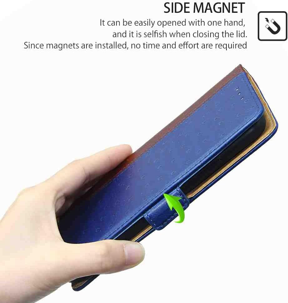 Cyr-Guard Phone Cover Wallet Folio Case for LG V30, Premium PU Leather Slim Fit Cover for LG V30, Good Touch, Blue  Cyr-Guard   