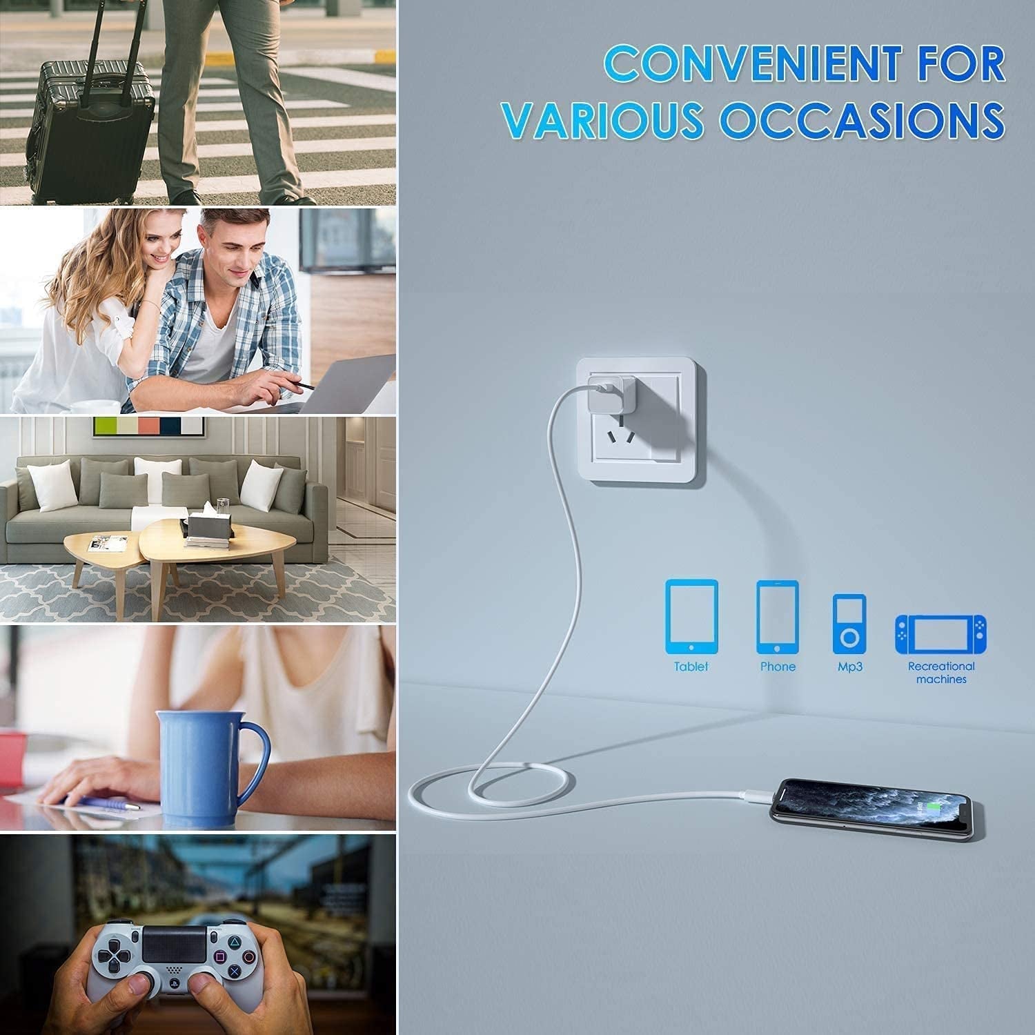 Iphone Charger, 2Pack[Apple Mfi Certified]Apple Charger Fast USB Wall Charger Travel Plug Block with Lightning Cable Iphone Charger Cord Quick Charging for Iphone 14/13/12/11 Pro/Xs Max/Xr/8/7/6S/Ipad  GOOD EVER TRADING LTD   