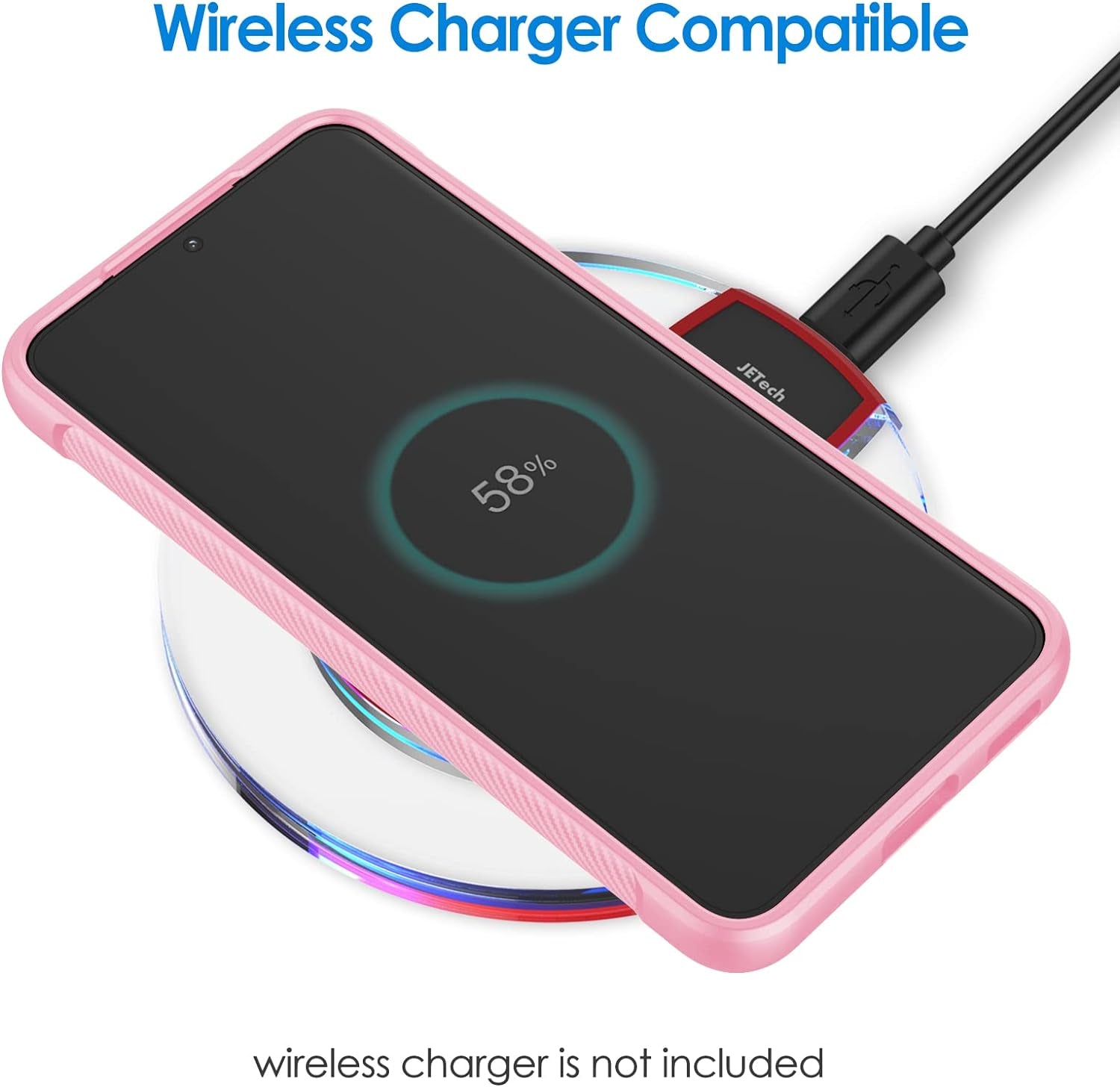 Jetech Slim Fit Case for Samsung Galaxy S22 5G 6.1-Inch, Thin Phone Cover with Shock-Absorption and Carbon Fiber Design (Pink)  JETech   