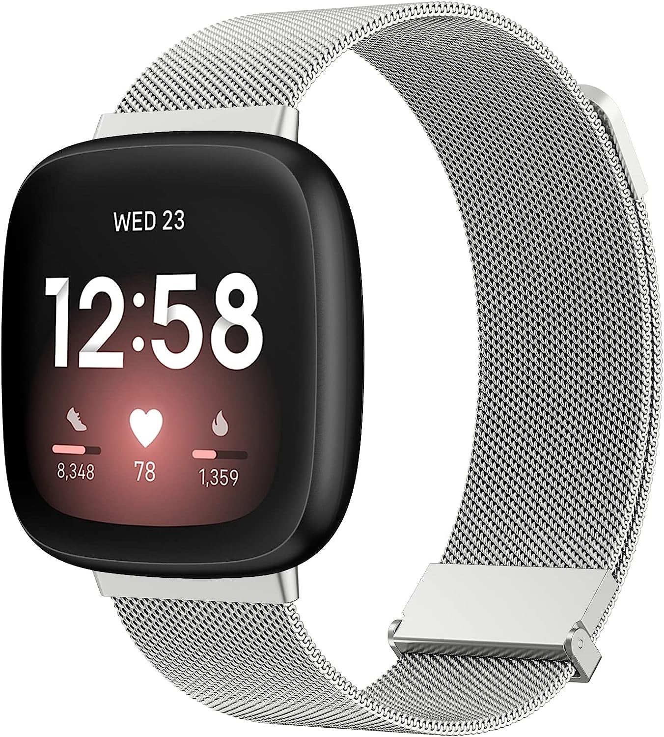 Tobfit Bands Compatible with Fitbit Versa 4/Fitbit Sense 2 & Fitbit Versa 3/Sense Watch Band for Women Men, Stainless Steel Metal Mesh Magnetic Wristband Replacement for Fitbit Versa 4/3 & Sense 2/1 Smartwatch  Tobfit   