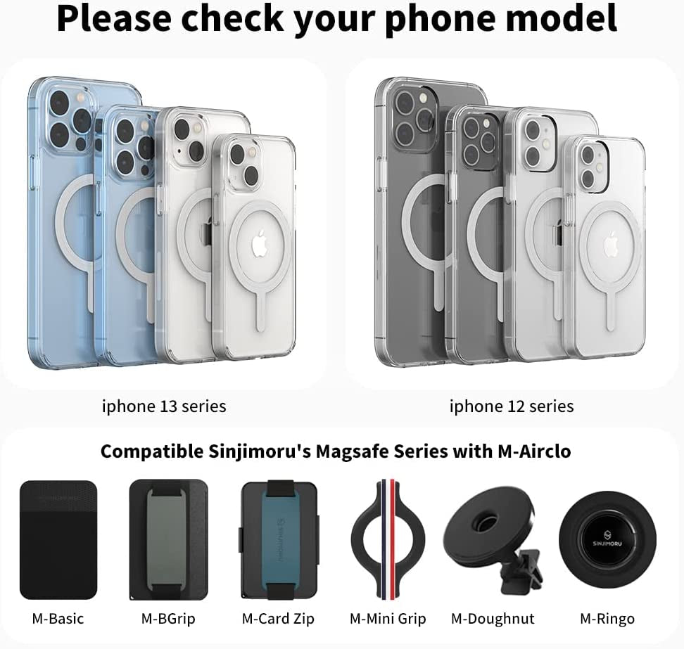 Sinjimoru Shockproof Iphone Case with Magsafe, PC & TPU Clear Phone Case for Iphone Case for Magsafe. M-Airclo for Iphone 14 Pro  Sinjimoru Co.Ltd   