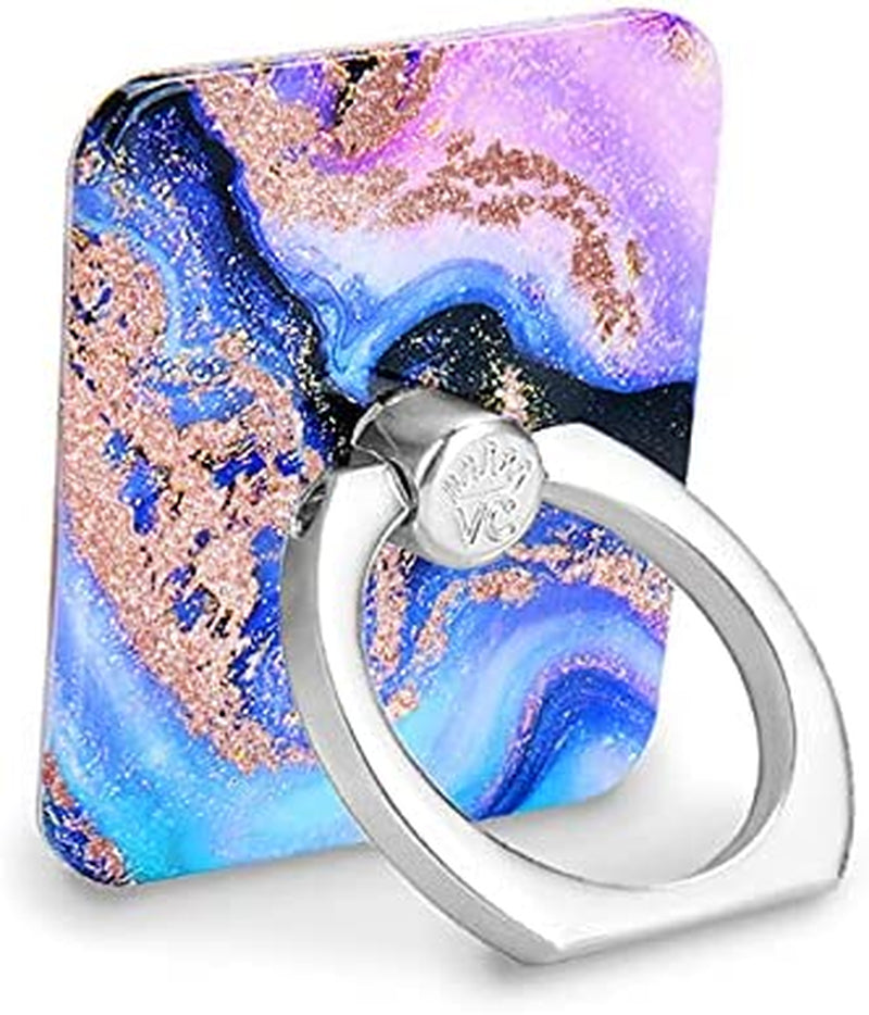Velvet Caviar Cell Phone Ring Holder - Finger Ring & Stand - Improves Phone Grip Compatible with Iphone, Galaxy and Most Cases (Except Silicone/Leather) - Moonstone Holographic Pink Blue Marble  Velvet Caviar Galaxy Glitter  