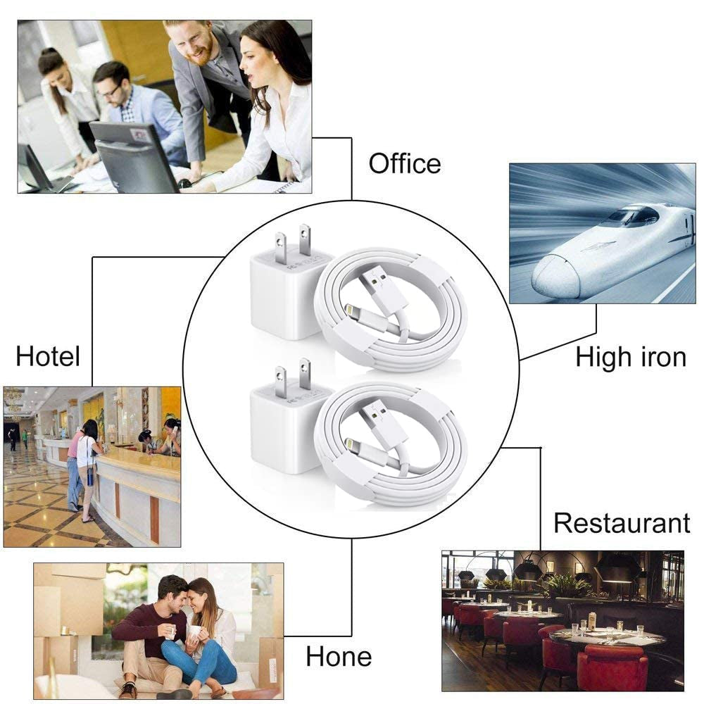 Iphone Charger, Apple Charger Iphone[Apple Mfi Certified] 2Pack 3FT Lightning Cable Rapid Charging Cord USB Wall Chargers Travel Plug Adapter Compatible Iphone 13/12/11/10/X/8 Plus/Xr/Xs Max/Se/Ipad  Shenzhen Jiaxingyuan Technology Co., Ltd.   