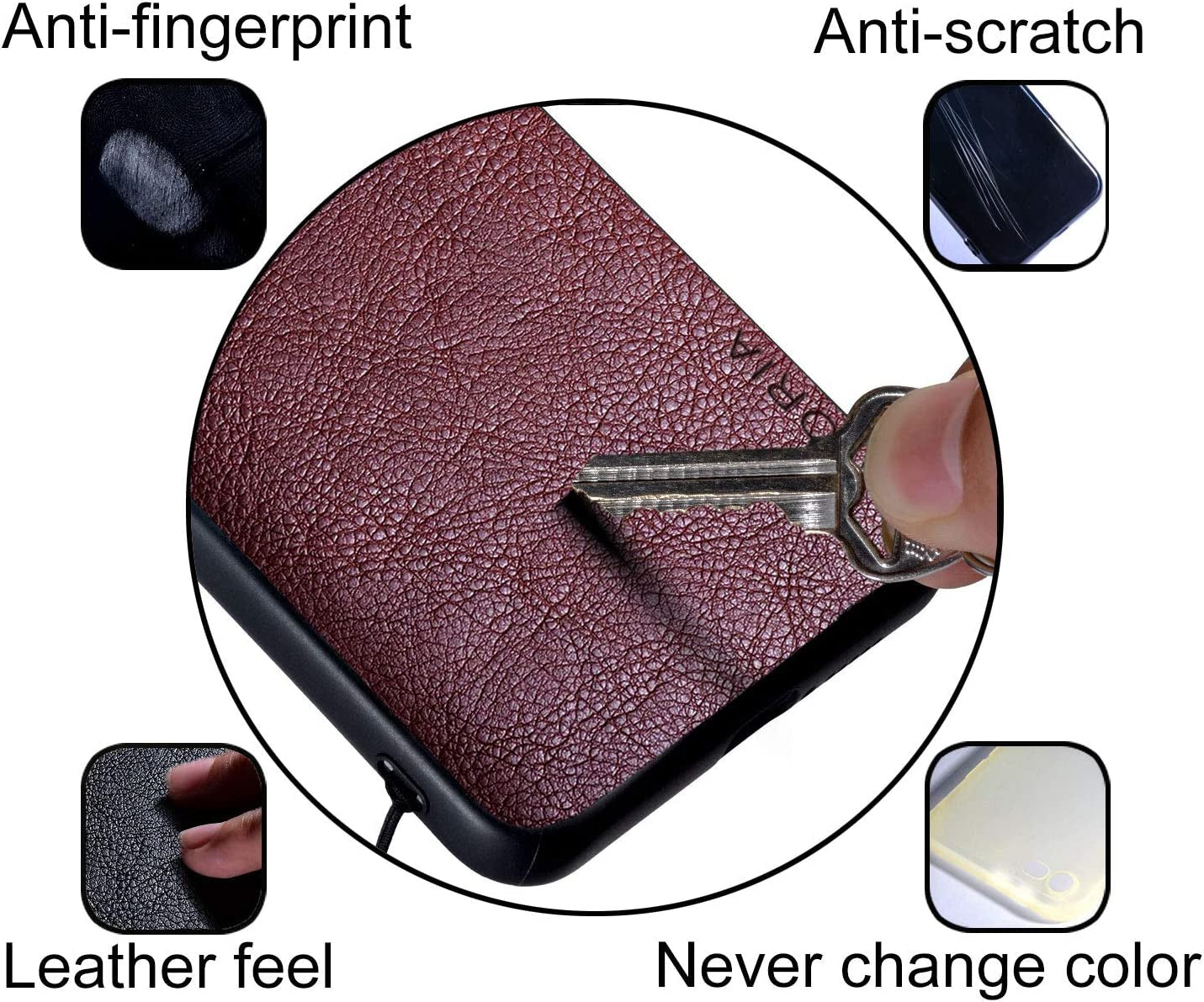 AIORIA Case for Xiaomi Poco F5, 6.67" Screen Premium PU Leather Phone Cover Retro Business Design Full Protective Case for Xiaomi Poco F5 5G (Red)  AIORIA   