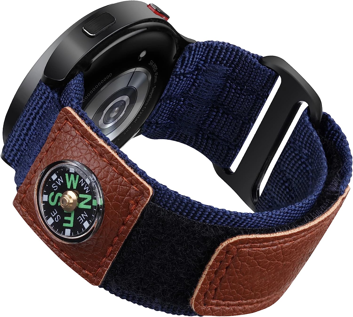 Yeahxing Compass Band Compatible with Samsung Galaxy Watch 5 Pro 45Mm/ Watch 4 & 5 40Mm 44Mm/ Watch 4 Classic 42Mm 46Mm, 20Mm Rugged Nylon Woven Loop Compass Sports Quick Release Replacement Strap for Men Women  Yeahxing Blue Medium 