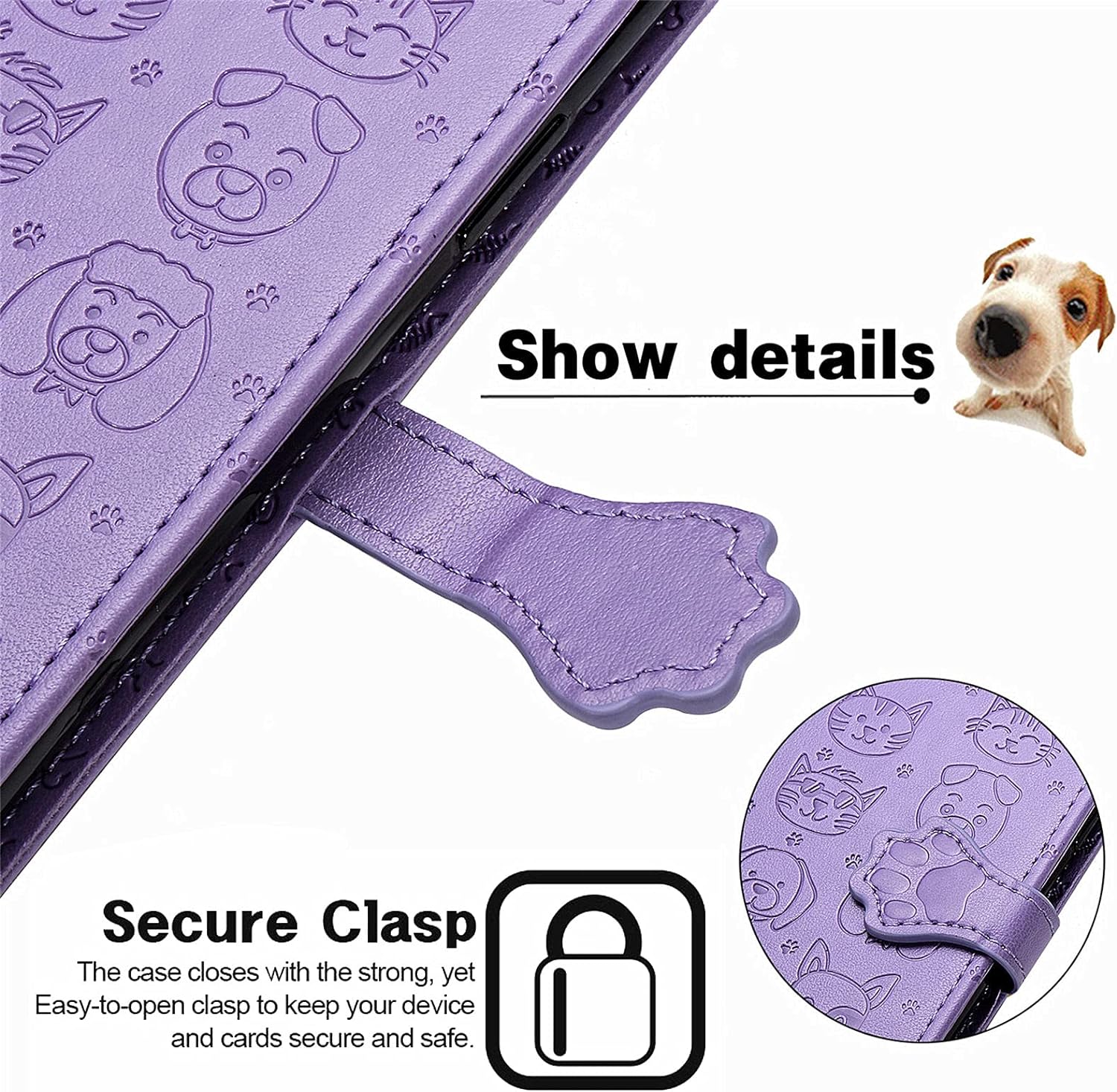 Ccsmall Oneplus Nord N200 Cartoon Girl Wallet Case,Kawaii Cat Dog Style Flip Phone Cover with ID Card Holder & Kickstand PU Leather Magnetic Clasp Case for Oneplus Nord N200 MG Purple  CCSmall   