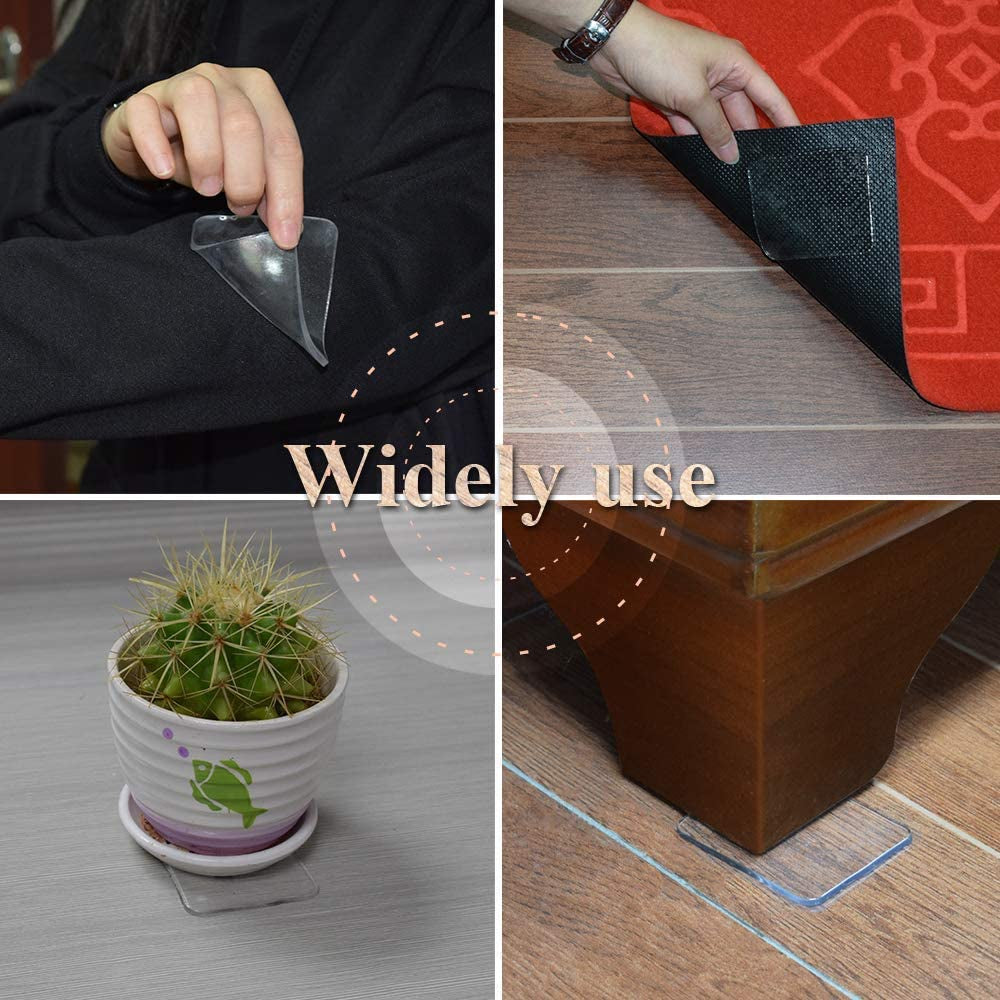 Ywhomal Traceless Super Sticky Gel Pads Anti-Slip Double Sided Gripping Pads for Auto Car Home Cell Phone Glass Photo Holder with Easy Remove Washable Reusable Design Pack of 10 (Transparent)  Ywhomal   