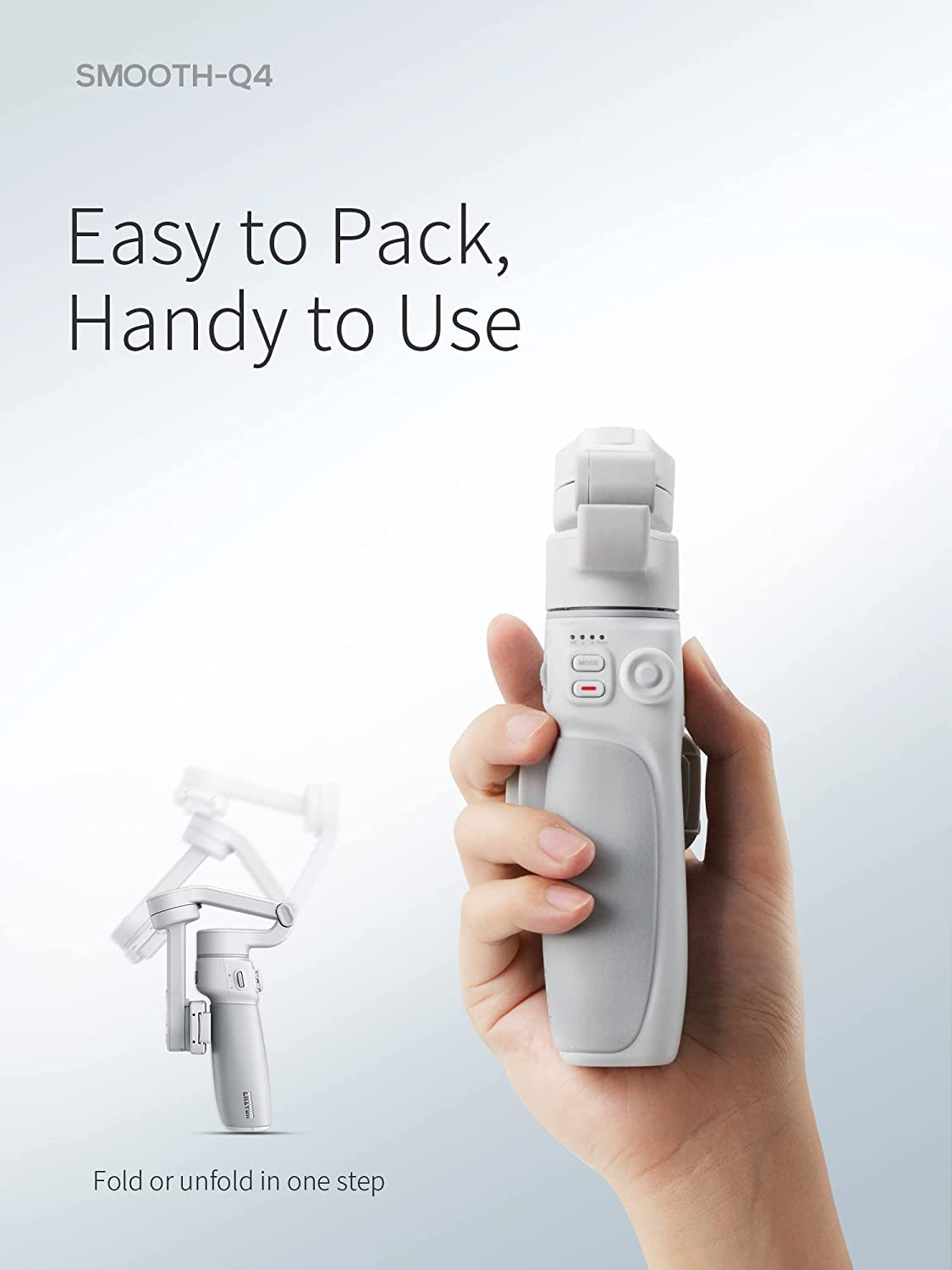 ZHIYUN Smooth Q4 Gimbal Stabilizer, 3-Axis Smartphone Phone Gimbal, Built-In Extension Rod, Foldable and Portable, Android and Iphone Gimbal, Vlogging, Tiktok Youtube Video  ZHIYUN   