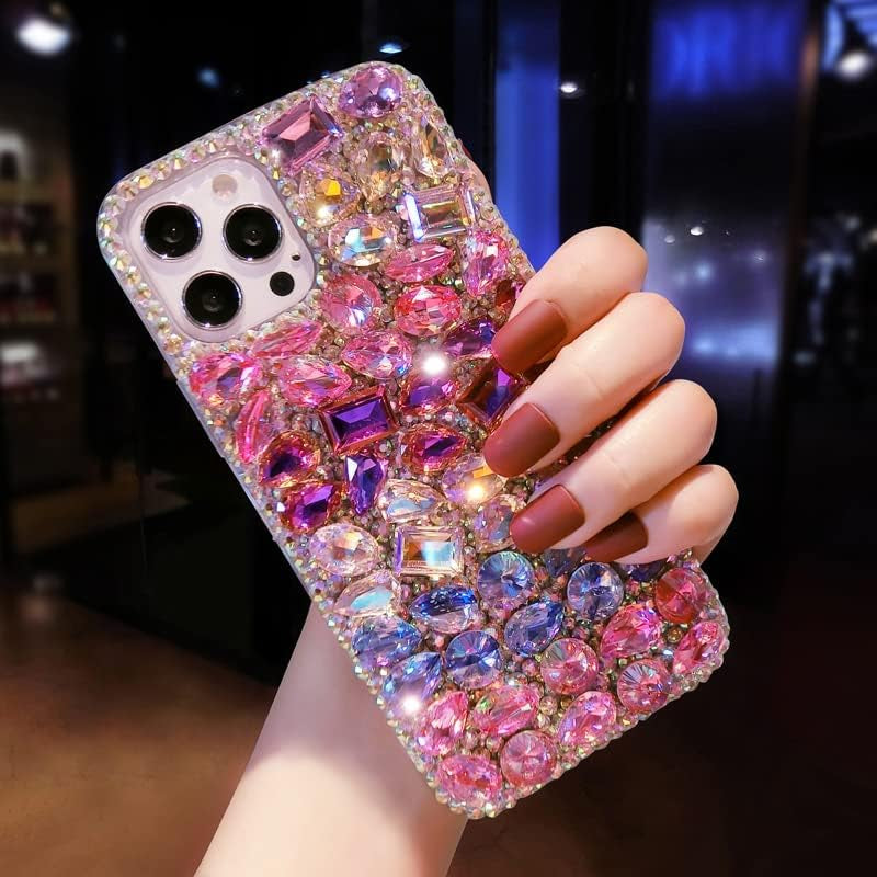 Redecarie for LG V40 Thinq/Lg V40 Case,Colorful Crystal Stone Shiny Sparkle Diamond Bling Glitter Rhinestone Gems Women Girls Phone Case for LG V40 Thinq/Lg V40  redecarie   