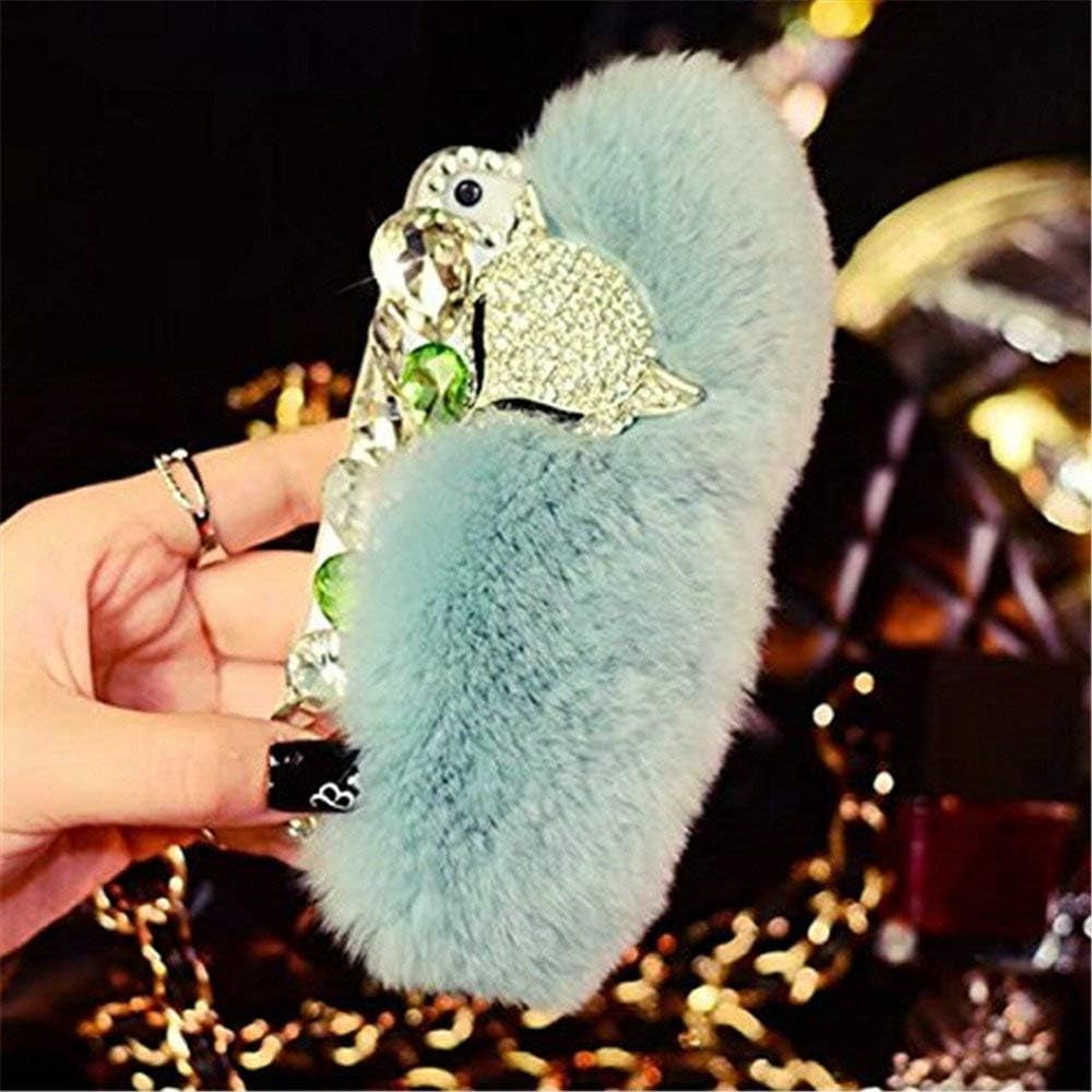 Case for LG G8 Thinq, 3D Handmade Luxury Fox Head Fluffy Rabbit Fur Sparkle Stunning Stones Crystal Rhinestone Bling Diamond Glitter Case for LG G8 Thinq (Q03)  RB-CASE Q04 Lg G8 Thinq 