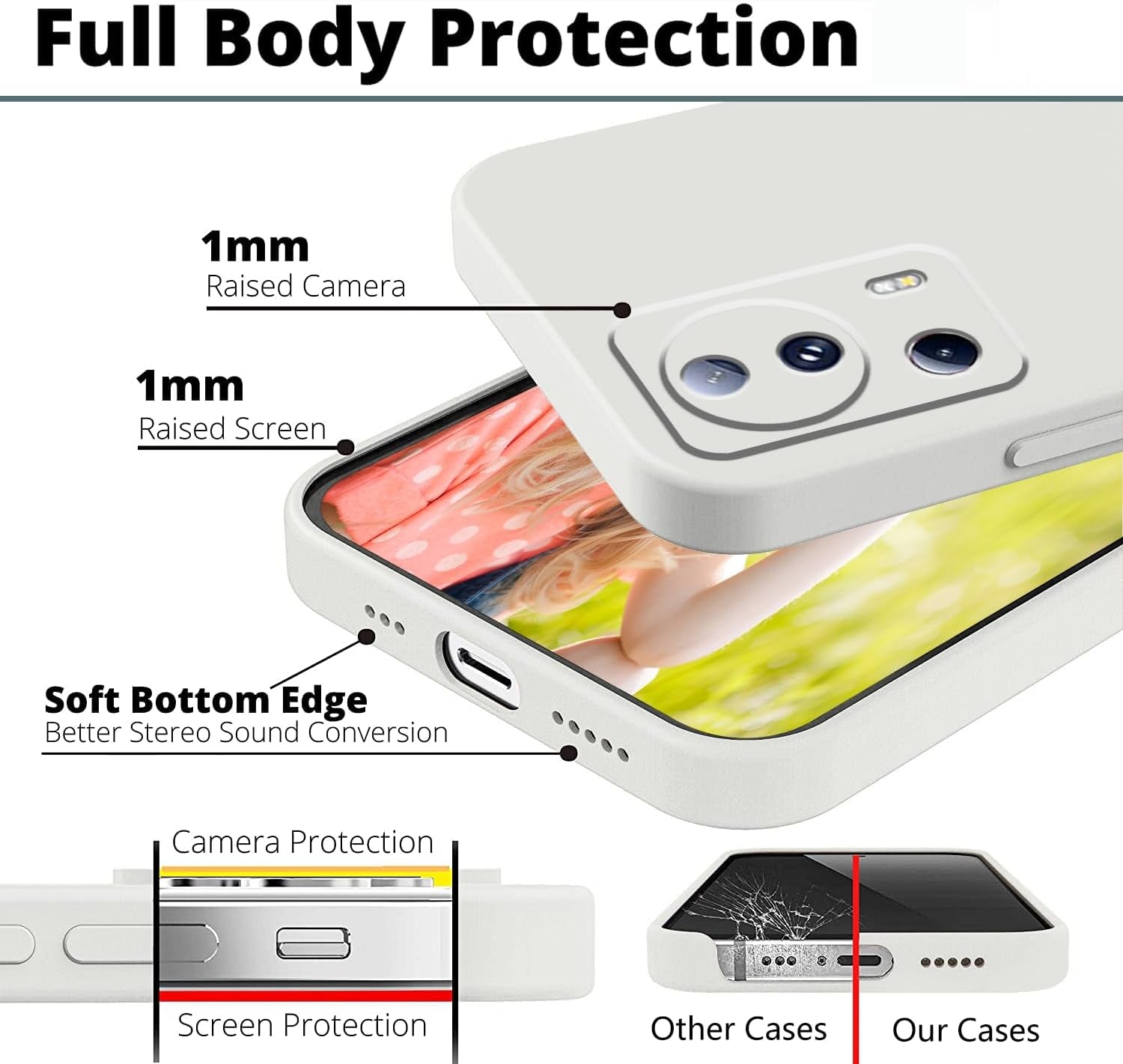 Tiwinxing Compatible with Xiaomi 13 Lite Case Shockproof, Liquid Silicone Ultra Slim Protective Xiaomi 13 Lite Phone Case Soft Anti-Scratch Cover with Full Body Protection Cases (Beige)  Tiwinxing   
