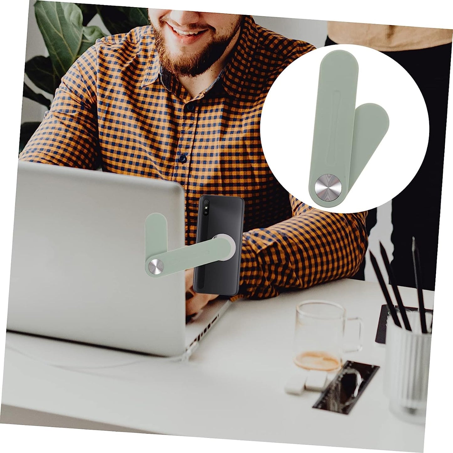 SOLUSTRE 4Pcs Expand Mobile Phone Bracket Portable Monitor Stand Magnetic Phone Mount Notebook Stand Phone Side Mount Clip Computer Side Mount Clip Laptop Side Mount Phone Holder Desk Abs  SOLUSTRE   