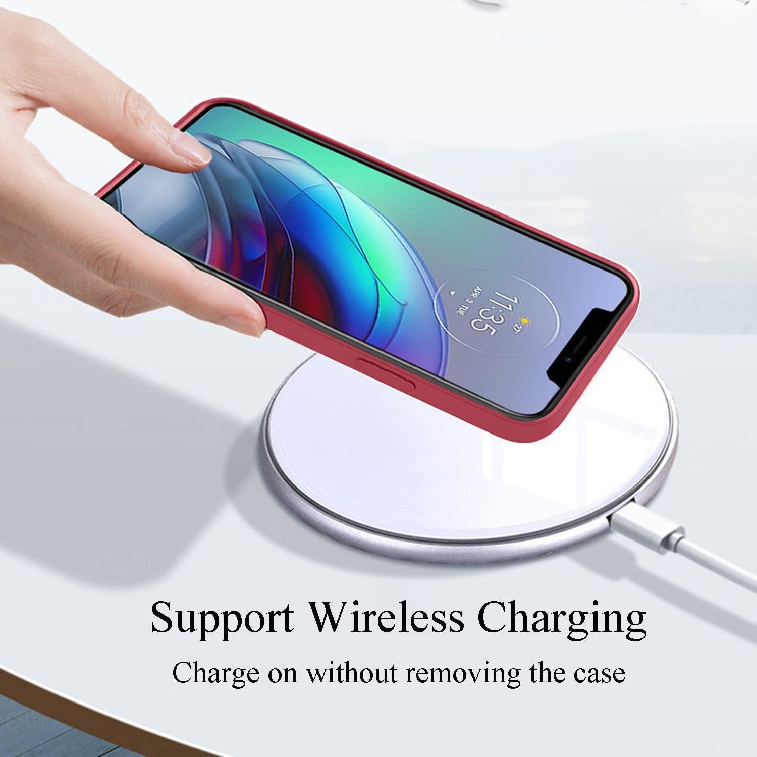 Yarxiawin Compatible for Oneplus Nord 2T Case Silicone Purple, Soft and Silky Oneplus Nord 2T Phone Case Shockproof Cover Anti-Fingerprint (Camellia Red)  Yarxiawin   