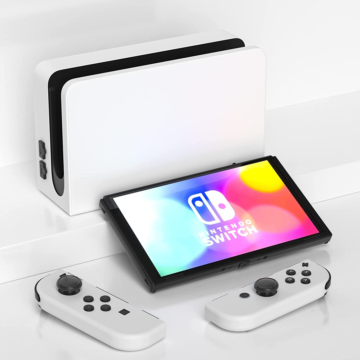 14 Pack - RHOTALL Dust Proof Plugs Kit for Nintendo Switch OLED Accessories, 11 Soft Silicone Dust Plug Cover for Switch OLED Console and Dock, 3 Thumb Grip Caps for Switch OLED Joy Con  RHOTALL   