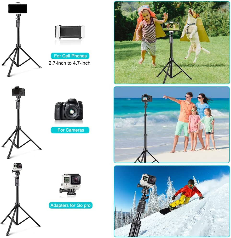 Ubeesize 67" Phone Tripod&Selfie Stick, Camera Tripod Stand with Wireless Remote and Phone Holder, Perfect for Selfies/Video Recording/Live Streaming  UBeesize   