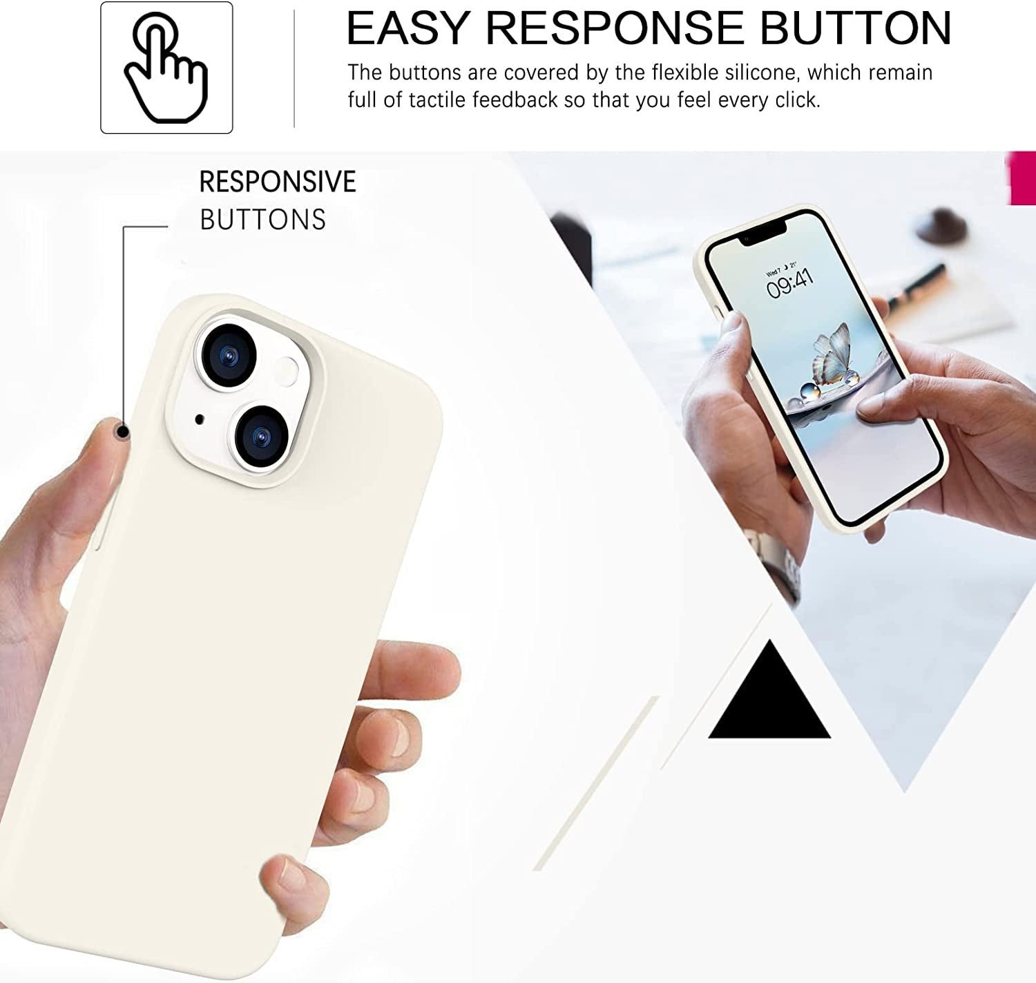 BENTOBEN Compatible with Iphone 14 Case, Liquid Silicone Gel Rubber Bumper Microfiber Lining Hard Back Shockproof Protective Phone Cover for Iphone 14 6.1",Antique White  BENTOBEN   