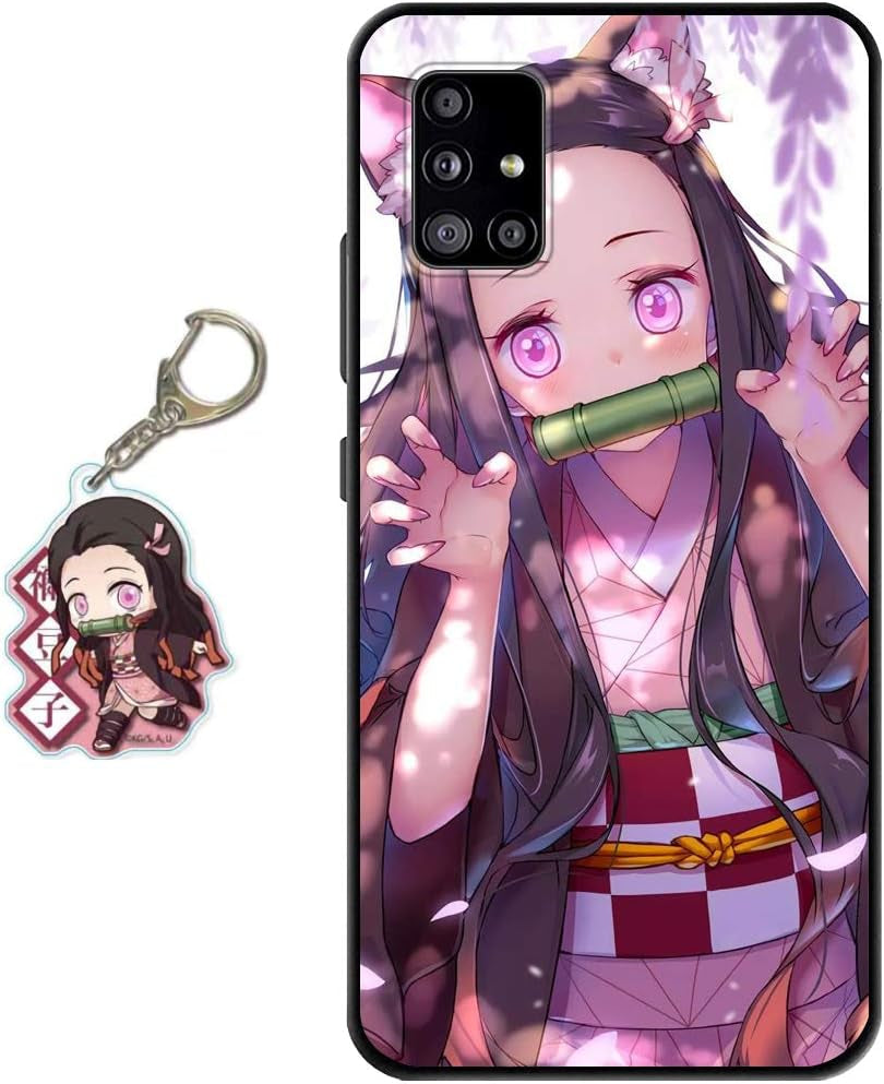 Staremeplz Compatible with Google Pixel 5 Case Anime Design [With Giyuu Figure Keychain], Soft Silicone TPU Animation Cool Phone Case for Google Pixel 5  Staremeplz Nezuko 2 Google Pixel 5 