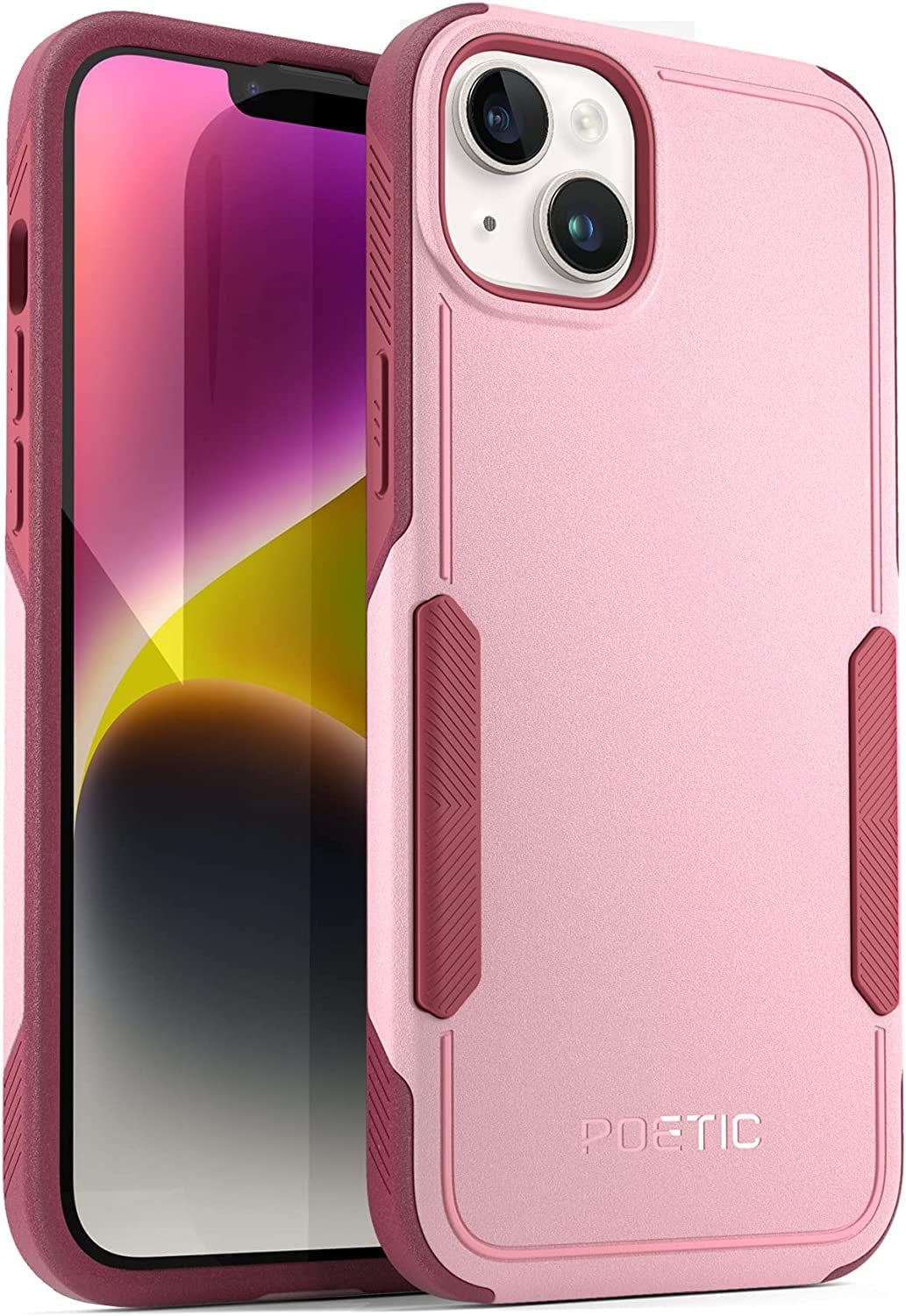 Poetic Neon Series Iphone 14 plus Case, Dual Layer Heavy Duty Tough Rugged Light Weight Slim Shockproof Protective Drop Protection Phone Case 2022 New Cover for Iphone 14 plus (6.7 Inch), Mint  Poetic Light Pink  