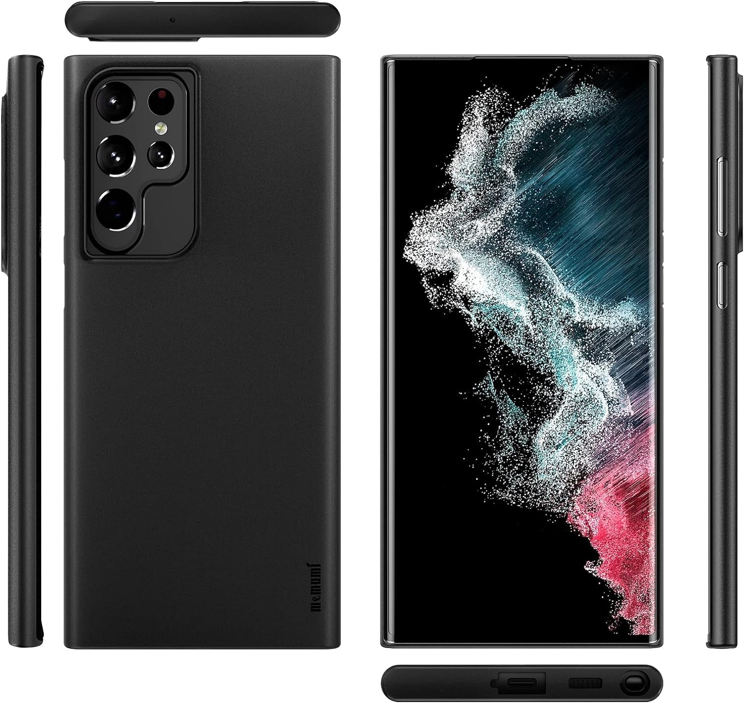 Memumi Ultra Slim for Samsung Galaxy S22 Ultra Case, Super Light 0.3Mm Matte Hard Back Cover for Galaxy S22 Ultra Thin Phone Case Minimalist Designed S22 Ultra 5G 6.8Inch Matte Black  TGF Group Co.,Ltd   