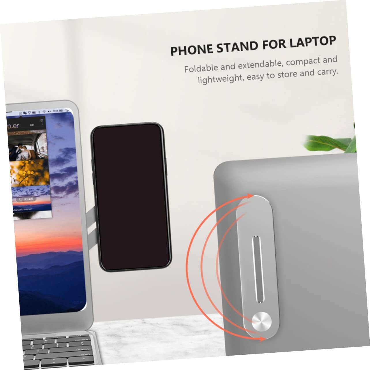 UKCOCO Mobile Phone Holder Stand for Laptop Collapsible Laptop Stand Laptop Mobile Stand Phone Holder for Laptop Computer Phone Stand Magnetic Phone Bracket Magnetic Cell Phone Mount Fold  UKCOCO   