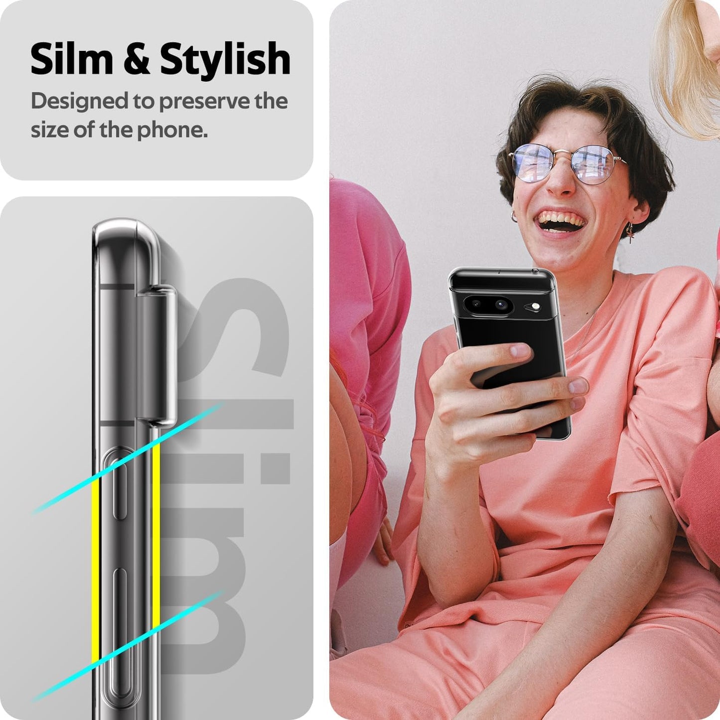 Aeska Clear Case for Google Pixel 8, Ultra [Slim Thin] Flexible Scratch Resistant Transparent TPU Shockproof Bumper Gel Rubber Soft Silicone Protective Phone Case Cover for Google Pixel 8 (Clear)  Aeska   