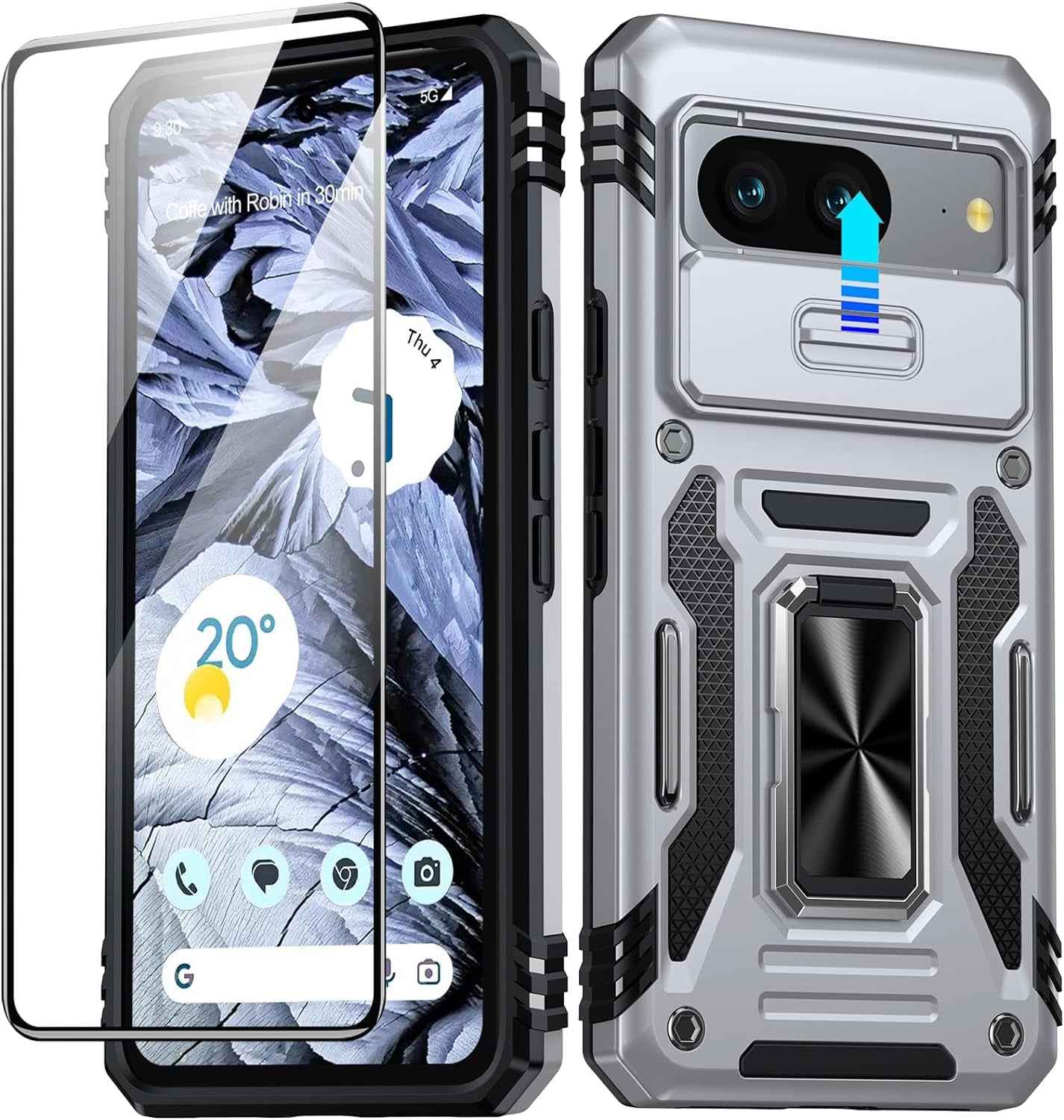 ANTSHARE for Google Pixel 8 Case Clear, Pixel 8 Case with [16FT Military Grade Drop Protection][Non-Yellowing], Slim Fit Case for Pixel 8 Phone 2023 - Crystal Clear  ANTSHARE Grey Google Pixel 8 