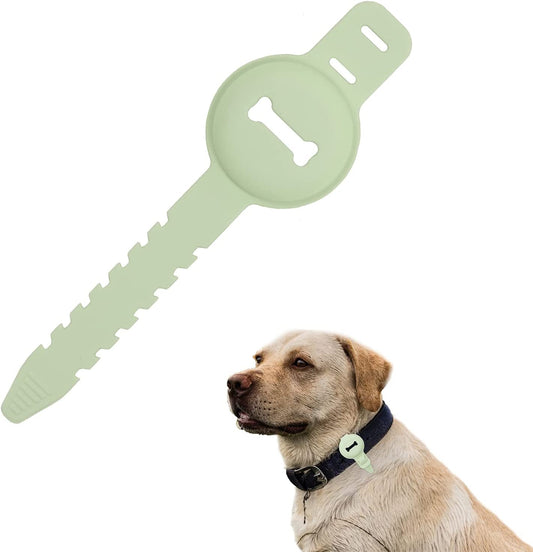 Silicone Protective Case for Air Tag Dog Collar Compatible for Apple Airtag GPS Tracking, Pet Loop Holder Accessories, Fit for Children Elderly Bag Lightweight Soft Anti-Scratch Anti-Fall  TILIXI   