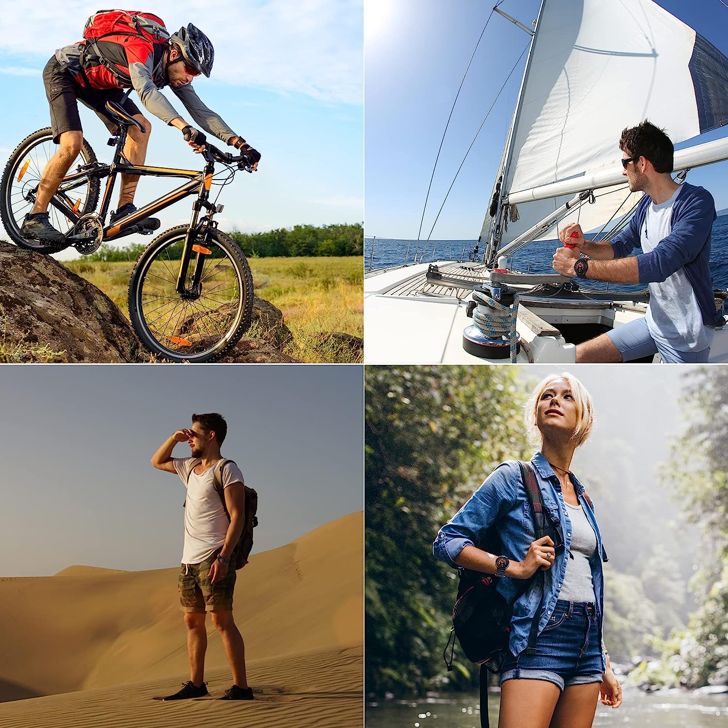 Yeahxing Compass Band Compatible with Samsung Galaxy Watch 5 Pro 45Mm/ Watch 4 & 5 40Mm 44Mm/ Watch 4 Classic 42Mm 46Mm, 20Mm Rugged Nylon Woven Loop Compass Sports Quick Release Replacement Strap for Men Women  Yeahxing   