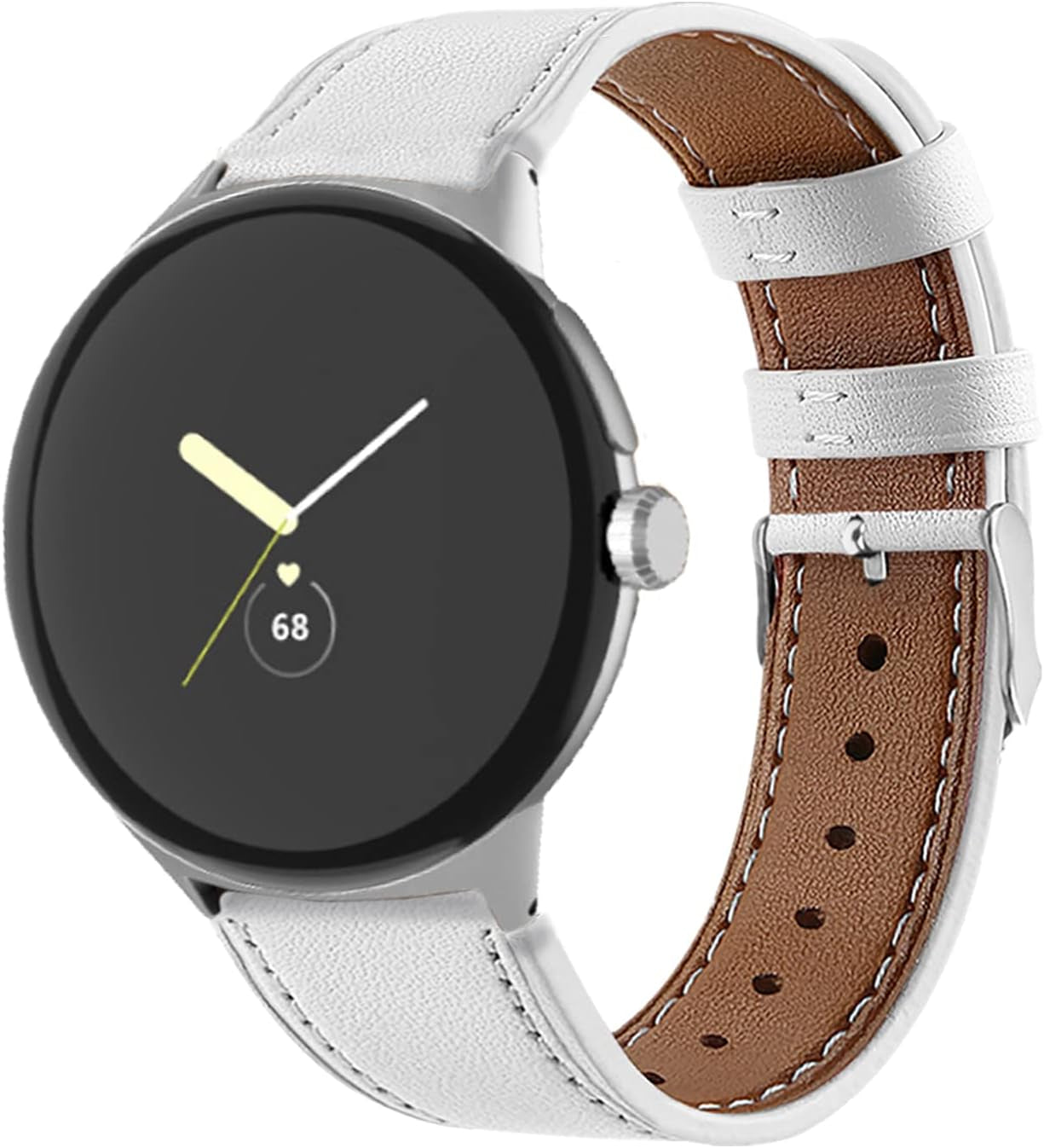 Leather Bands Compatible with Google Pixel Watch Band, Leather Replacement Band for Google Pixel Watch for Women & Men (D)  hunmansaf F  