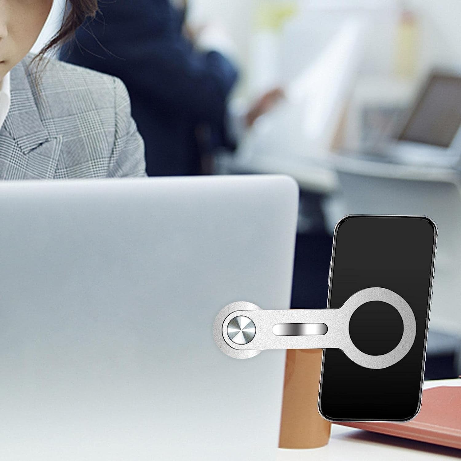 Laptop Side Mobile Phone Bracket - Magnetic Phone Holder for Laptop - Portable Computer Expansion Bracket for Mobile Phones, Smartphones, Aluminum Alloy Germplasm  Germplasm   