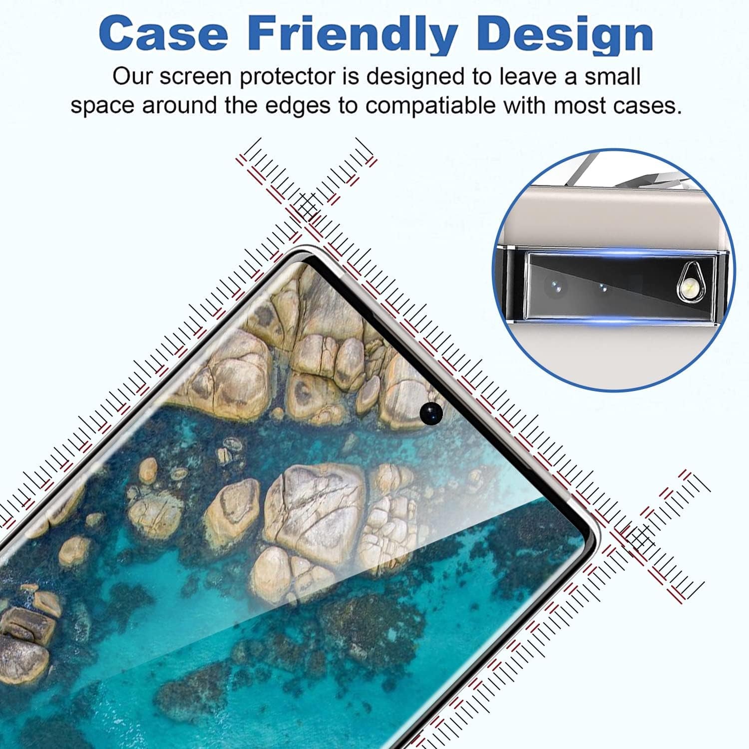 [2+2 Pack] Google Pixel 6 Pro Screen Protector, 9H Tempered Glass, Ultrasonic Fingerprint Support, 3D Curved,Hd Clear Scratch Resistant for Google Pixel 6 Pro 5G Glass Screen Protector  Arshek   