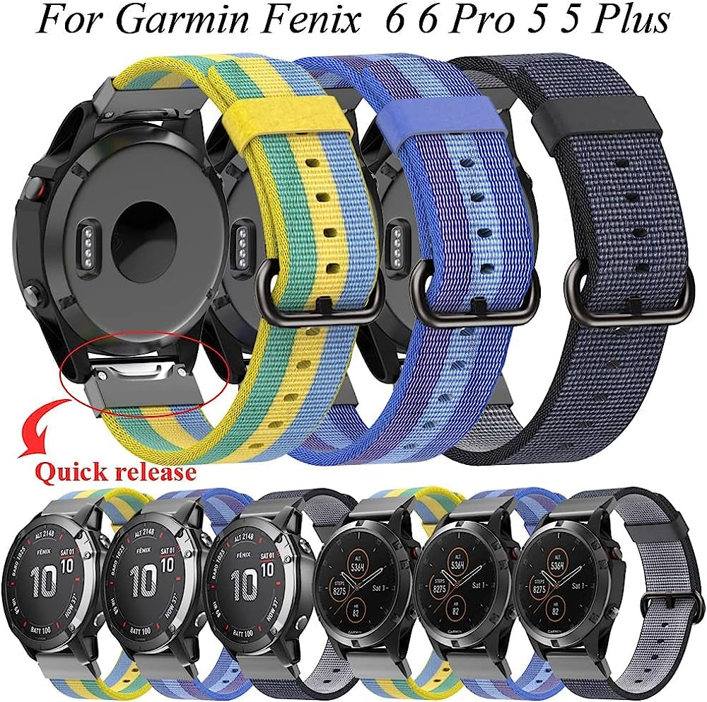 KAVJU Nylon Quick Release Bands for Garmin Fenix 6 Pro 5 plus Strap 22Mm Easyfit Watchband Forerunner 945 935 Wrist Correa Replacement  KAVJU   