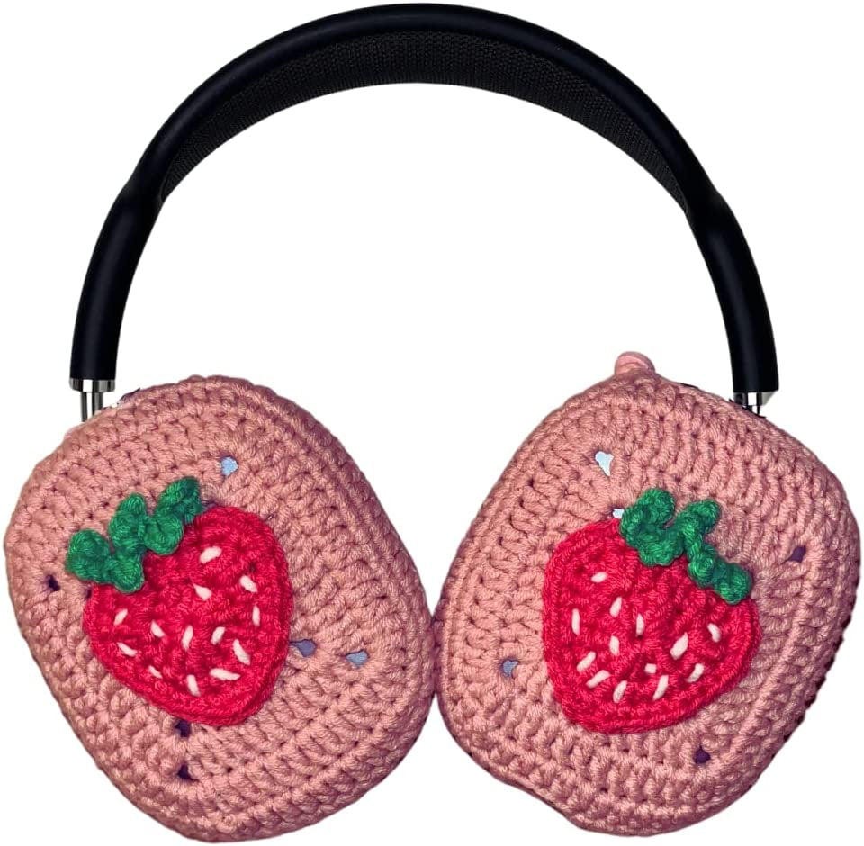 Apple Airpods Max Crochet Headphone Covers, Cute Airpods Max Case for Apple Headphones (Strawberry)  ggümm studio   