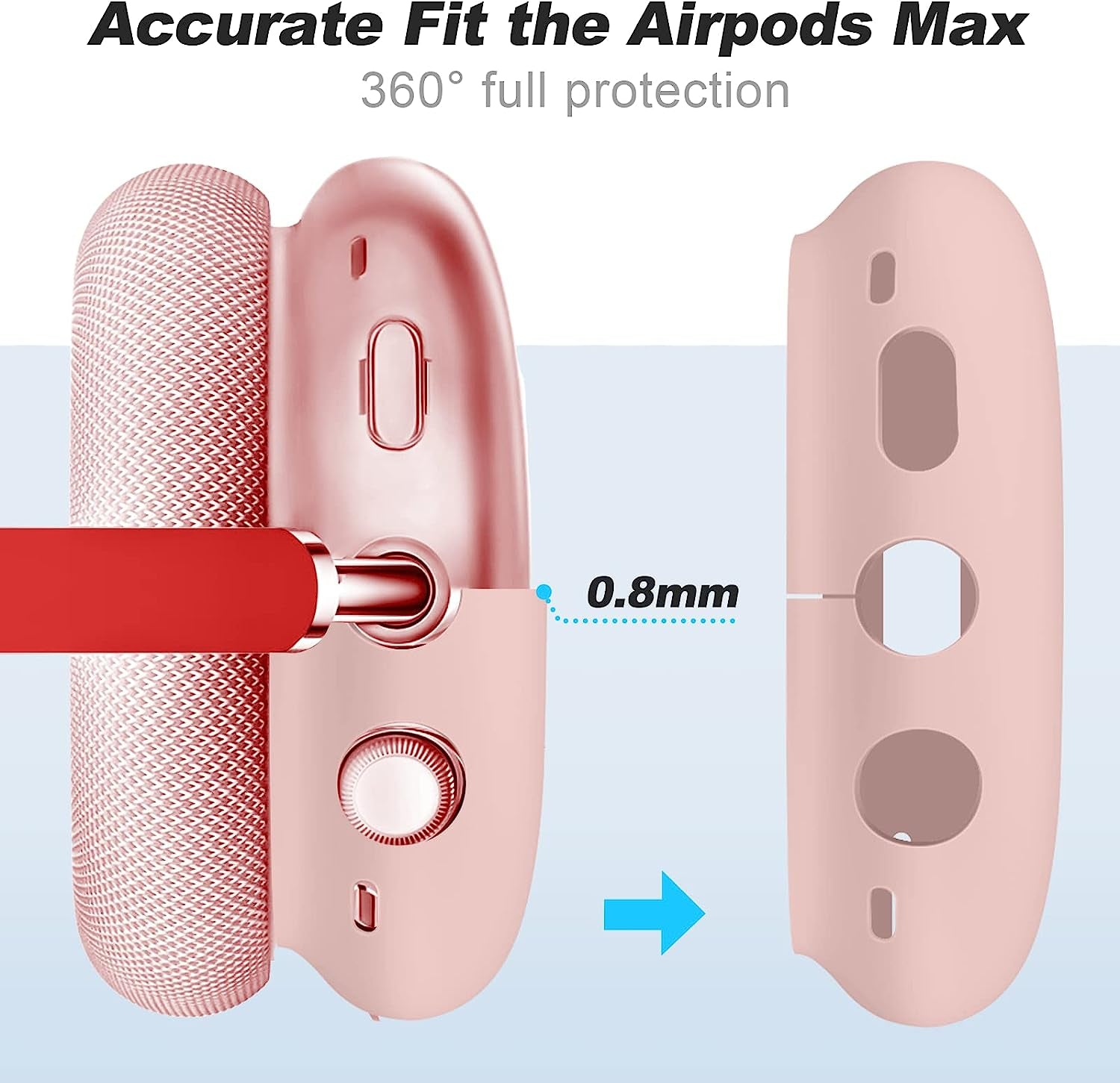 Vsagier Silicone Case for Airpods Max Headphones, Scratch-Resistant Earcup Caps and Headband Cover for Airpods Max, Airpods Max Accessory Skin Case,(Light Pink)  Vsagier   